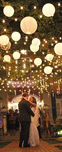 50 Pack 16 Inch White Round Paper Lanterns - Bulk Hanging Decorations with Even Ribbing for Wedding, Party & Home Decor | Perfect for Indoor/Outdoor Events & Asian-Themed Celebrations