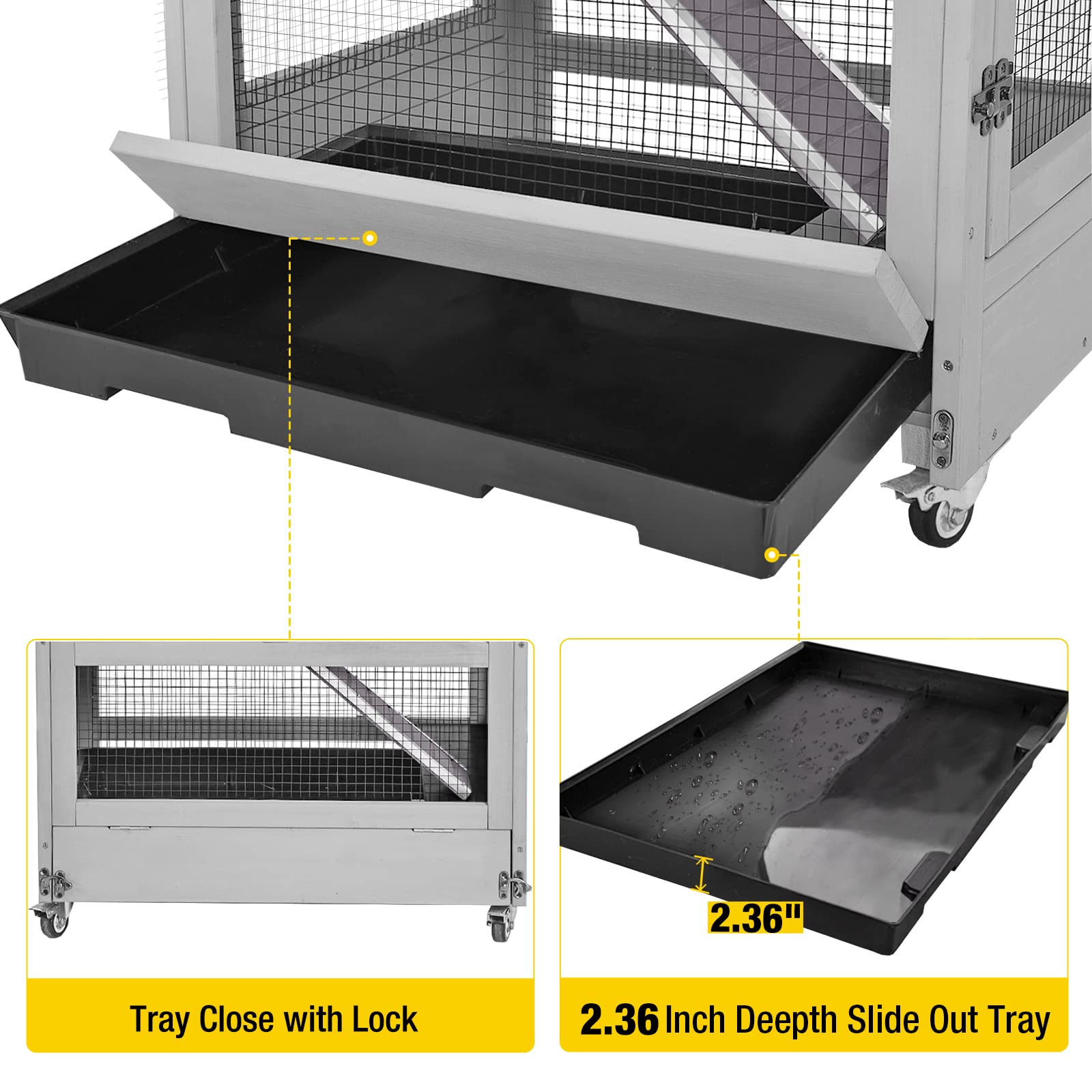 Aivituvin Upgraded 5-Level Large Ferret Cage - Durable Metal Frame Chinchilla & Rat Cage for Small Animals | Perfect for Ferrets, Chinchillas, Rats & Small Pets at Home or Vet Clinics