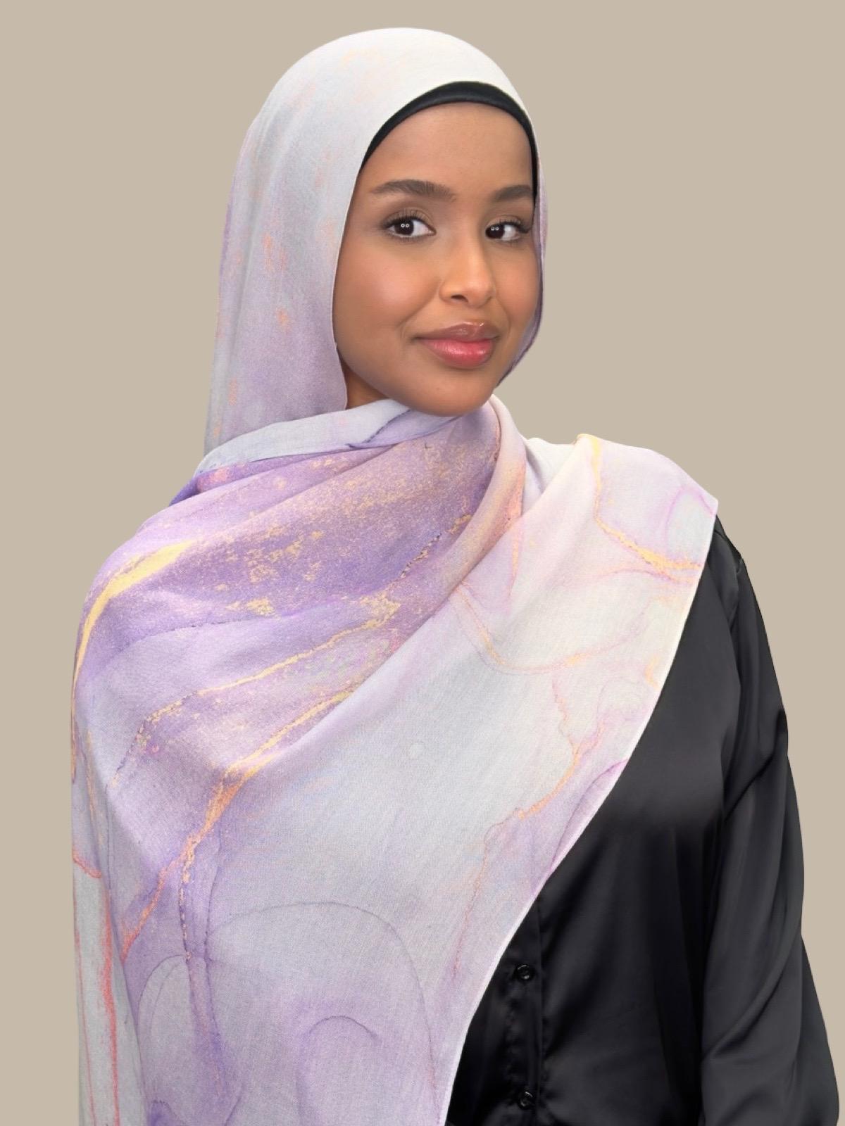Lavanta Bay Print Modal Hijab - Soft, Breathable & Stylish Scarf for Muslim Women - Perfect for Daily Wear, Prayer & Special Occasions
