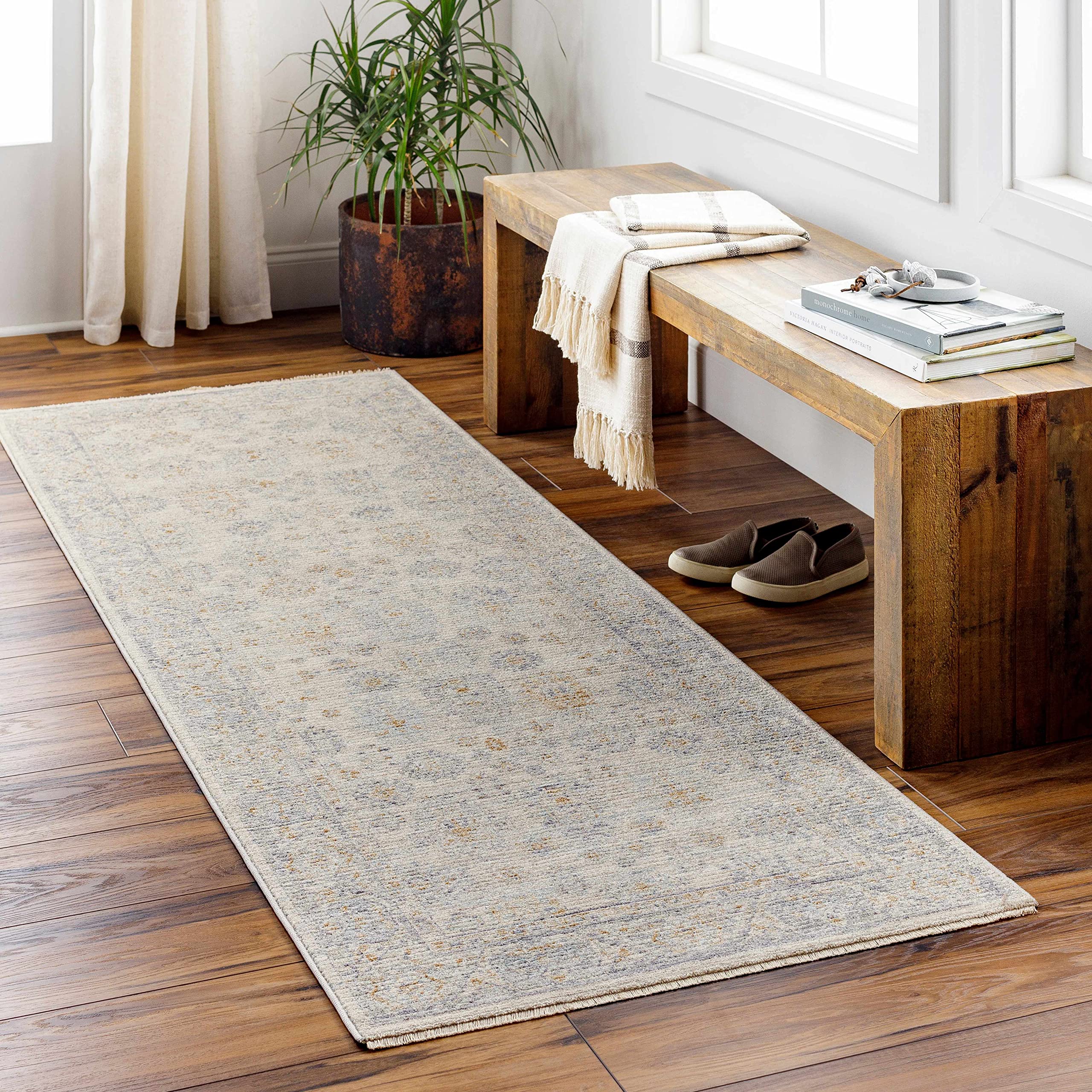 Hauteloom Fawn Living Room & Bedroom Area Rug - Soft Gray & Green Modern Rug - 7'10