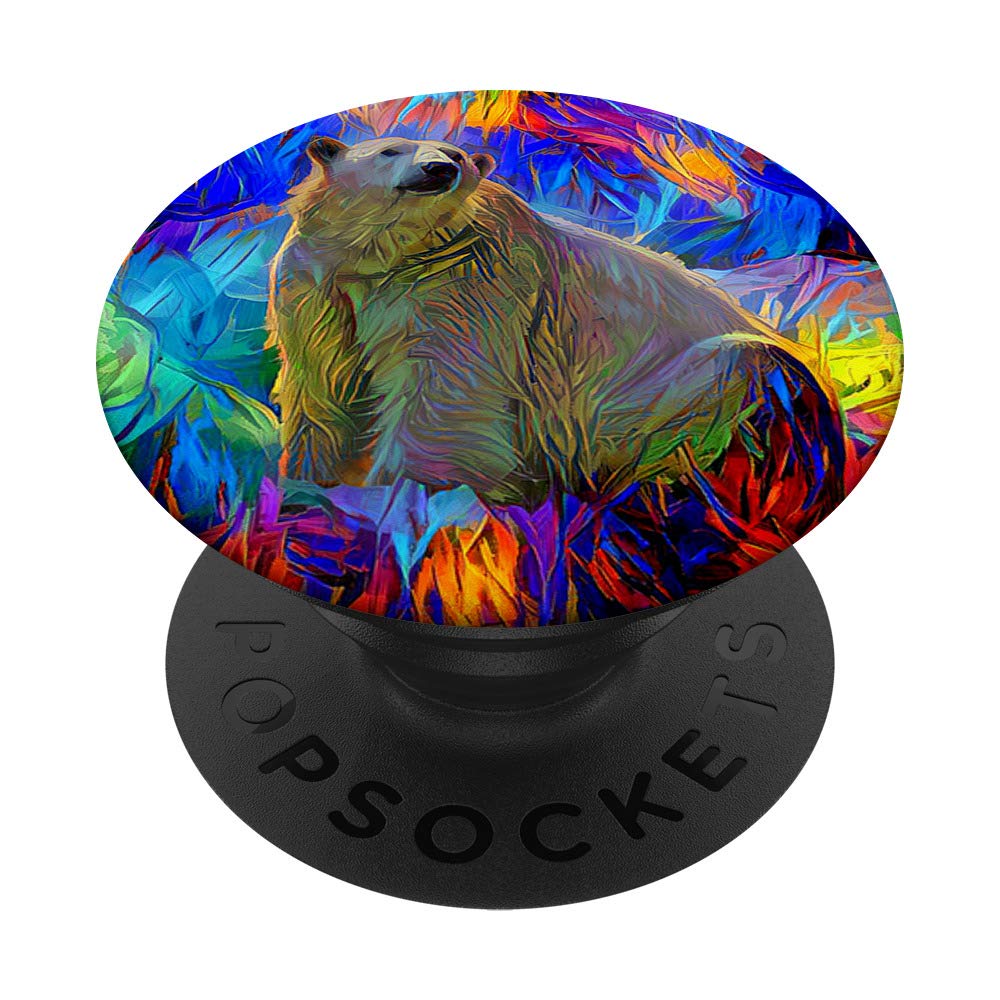 Polar Bear Grip Art: Watercolor Bear Painting Design PopSockets PopGrip - Swappable Phone & Tablet Accessory for Artists, Nature Lovers | Perfect for Everyday Use, Travel & Creative Gifts