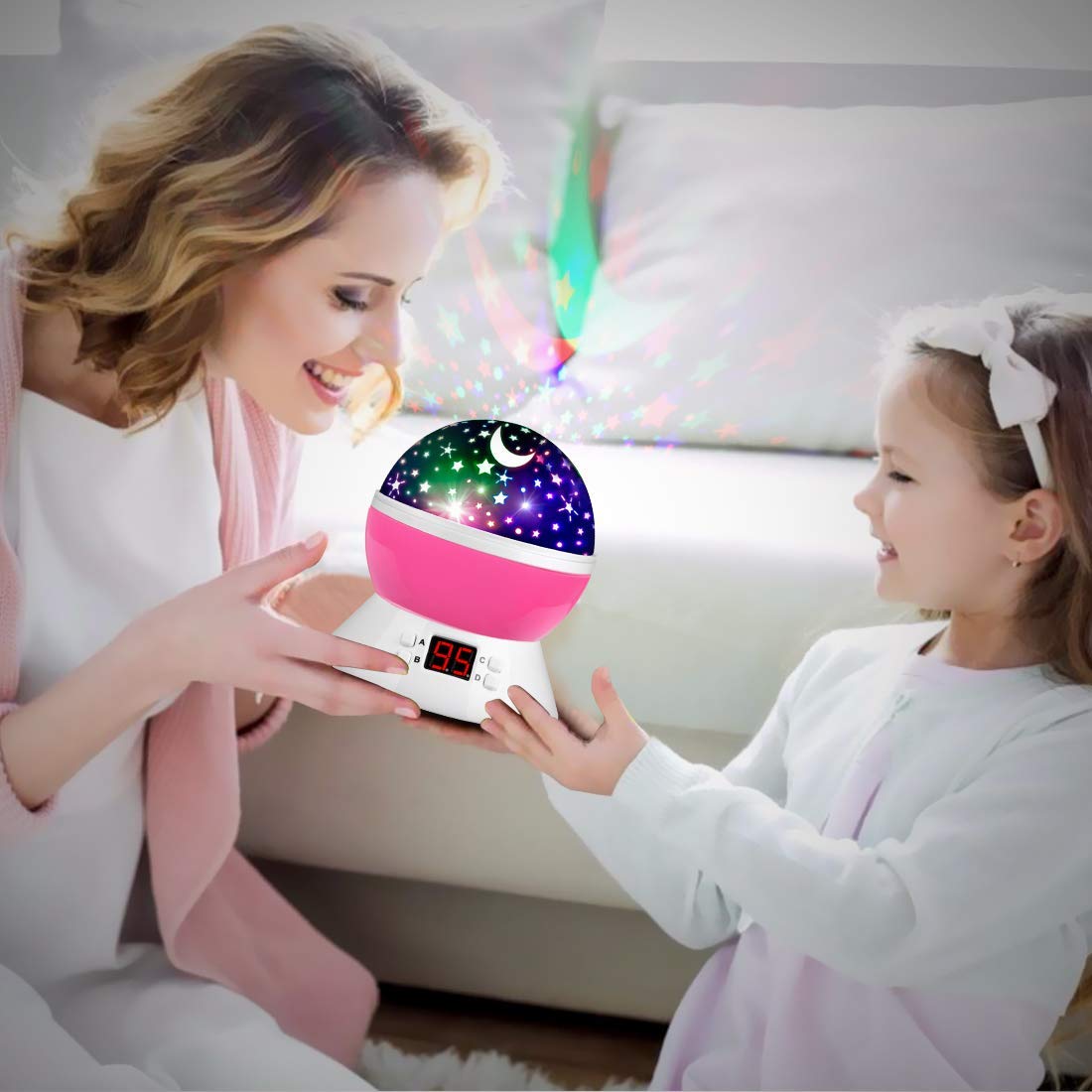 MOKOQI Snowflake Projector Night Light with Timer - Starry Ceiling Projector for Kids Room Decor, Christmas & Birthday Gifts for 3-8 Year Old Girls | Perfect for Bedtime, Nursery, Relaxation & Creating Magical Winter Atmosphere