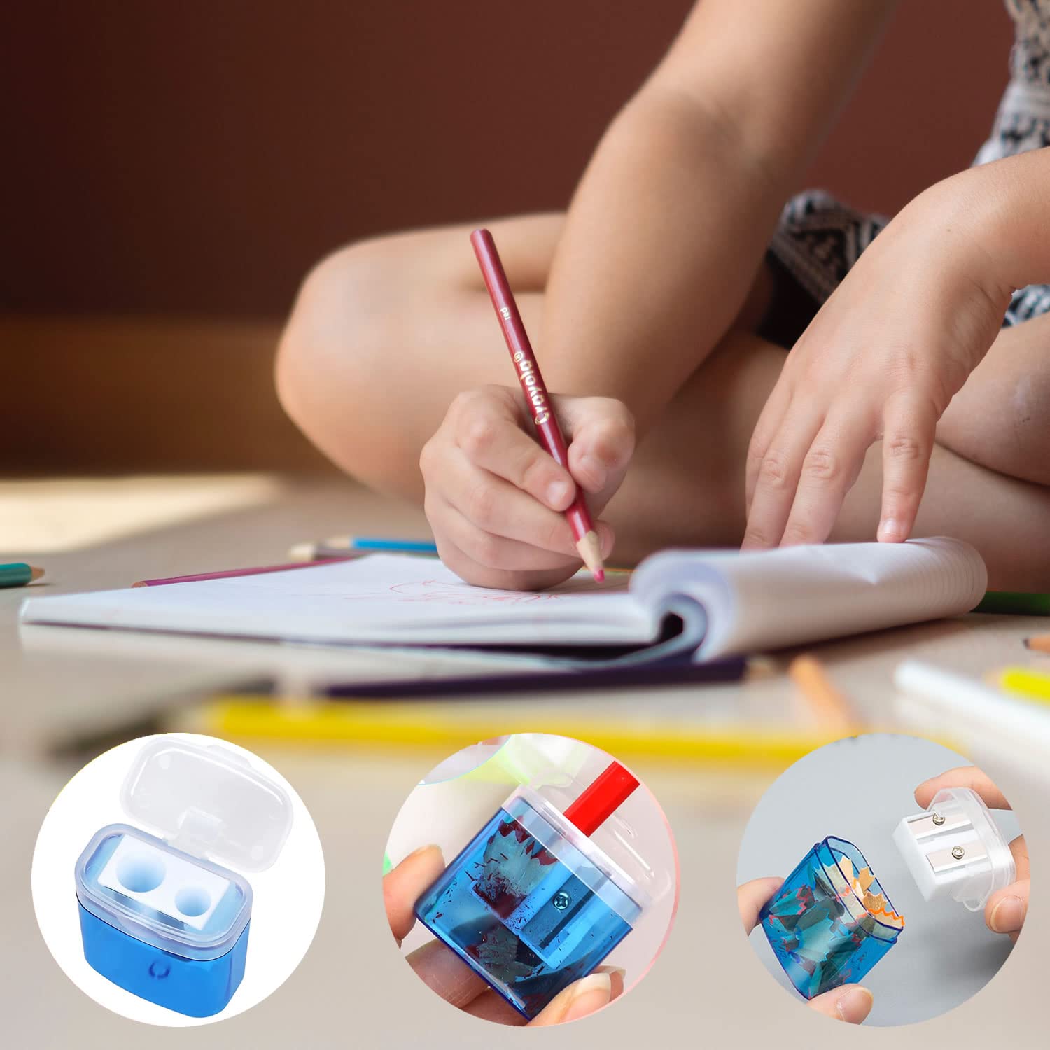 48 Pcs Manual Pencil Sharpeners with Lid - Premium School, Office & Home Supplies for Students, Artists & Professionals - Perfect for Classrooms, Drawing & Writing Tasks