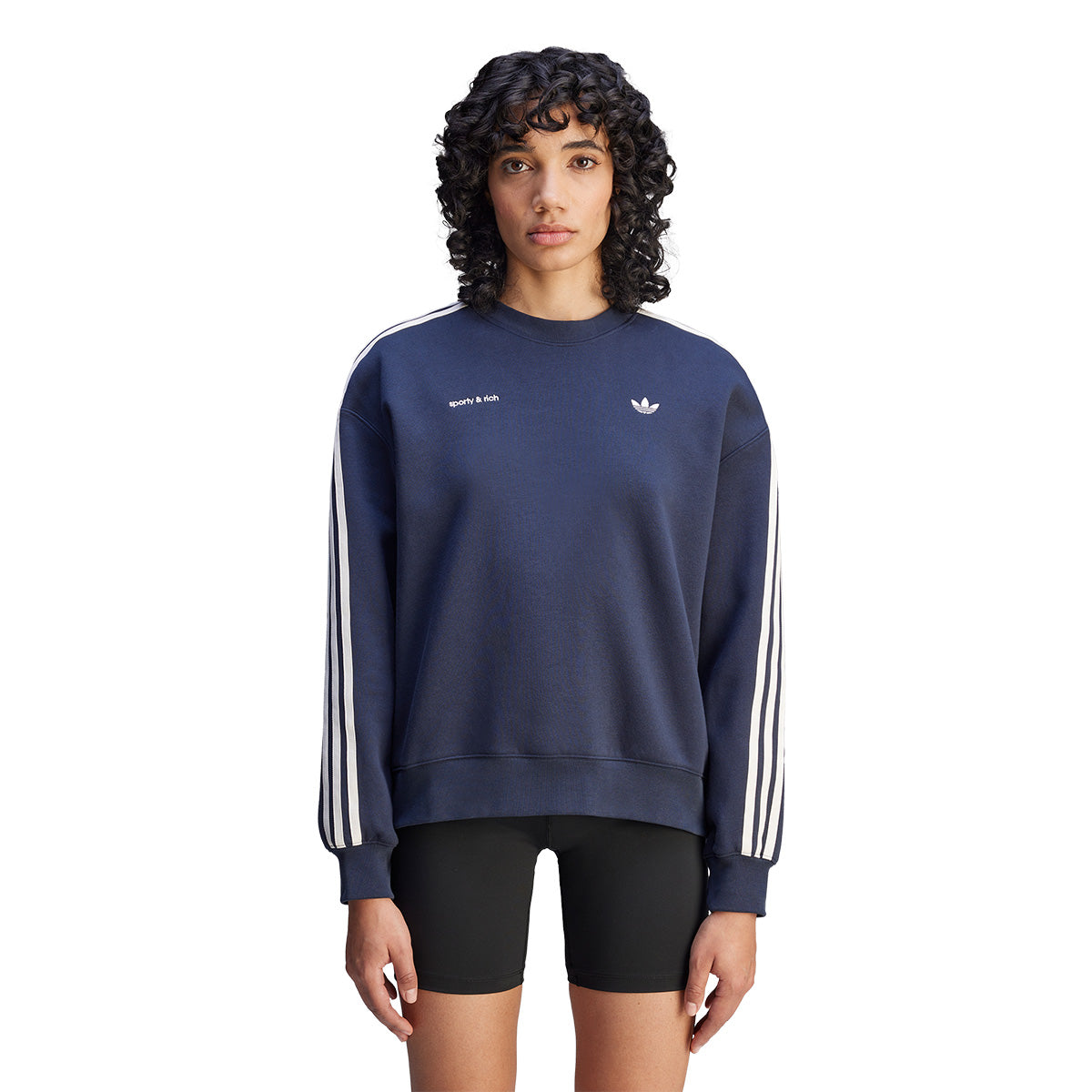 Sporty & Rich Navy Sweatshirt - Cozy & Stylish Pullover for Casual Wear, Gym, and Street Fashion