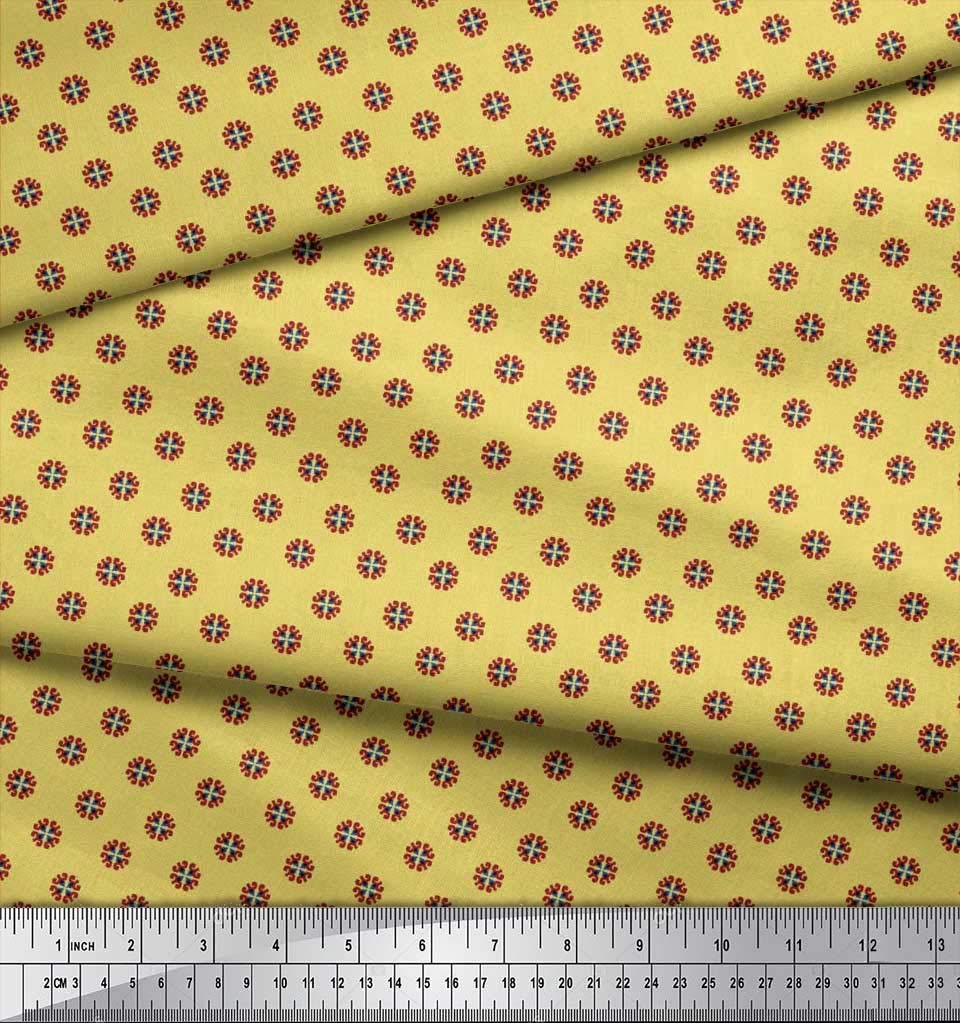 Soimoi Moss Georgette Brown Fabric by The Yard - 42 Inch Wide Artistic Floral Printed Fabric for Dresses, Blouses & DIY Sewing Projects - Lightweight & Whimsical Shirting Material