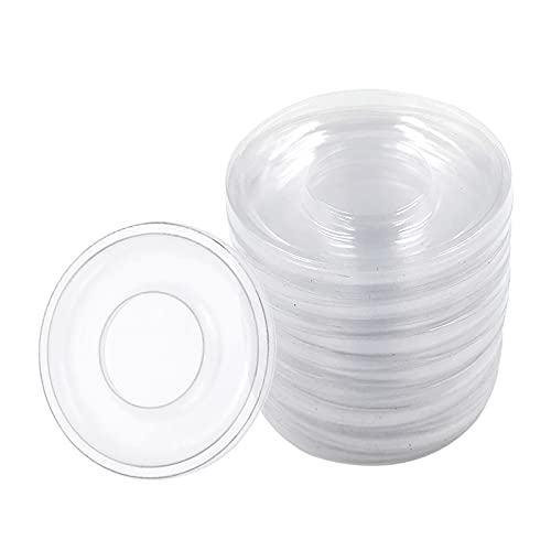 50 Pack Large Empty Lash Trays - Clear Round False Eyelash Packaging Boxes for Cosmetic Storage & Organization - Perfect for Salon, Beauty Shop & Home Makeup Organizer