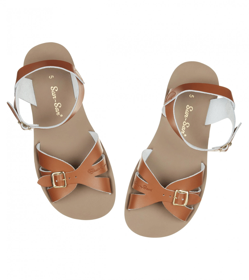Sun San Women's Tan Boardwalk Sandals - Comfortable Beach Walking Shoes for Summer Vacation & Casual Outings