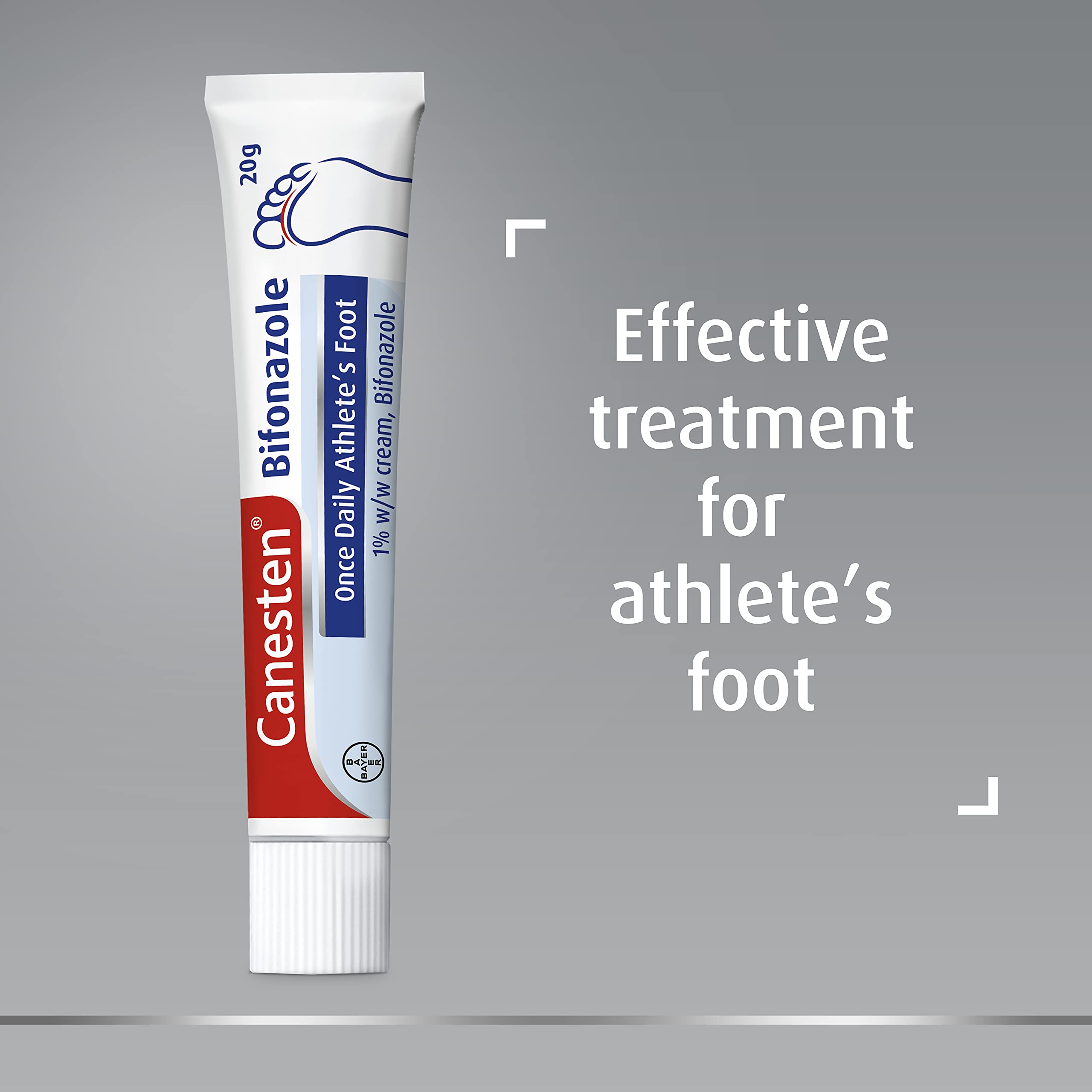 Canesten Bifonazole 1% Antifungal Cream for Athlete's Foot Treatment - Once Daily Application - 20g | Fast-Acting Fungal Infection Relief | Ideal for Gym, Pool & Sports Enthusiasts | Clinically Proven Formula