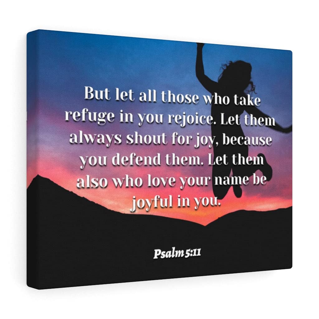 Trust in You Psalm 5:11 Christian Wall Art - Bible Verse Print Ready to Hang - Inspirational Scripture Wall Decor for Home, Office & Church - Perfect Gift for Weddings, Baptisms & Christian Holidays