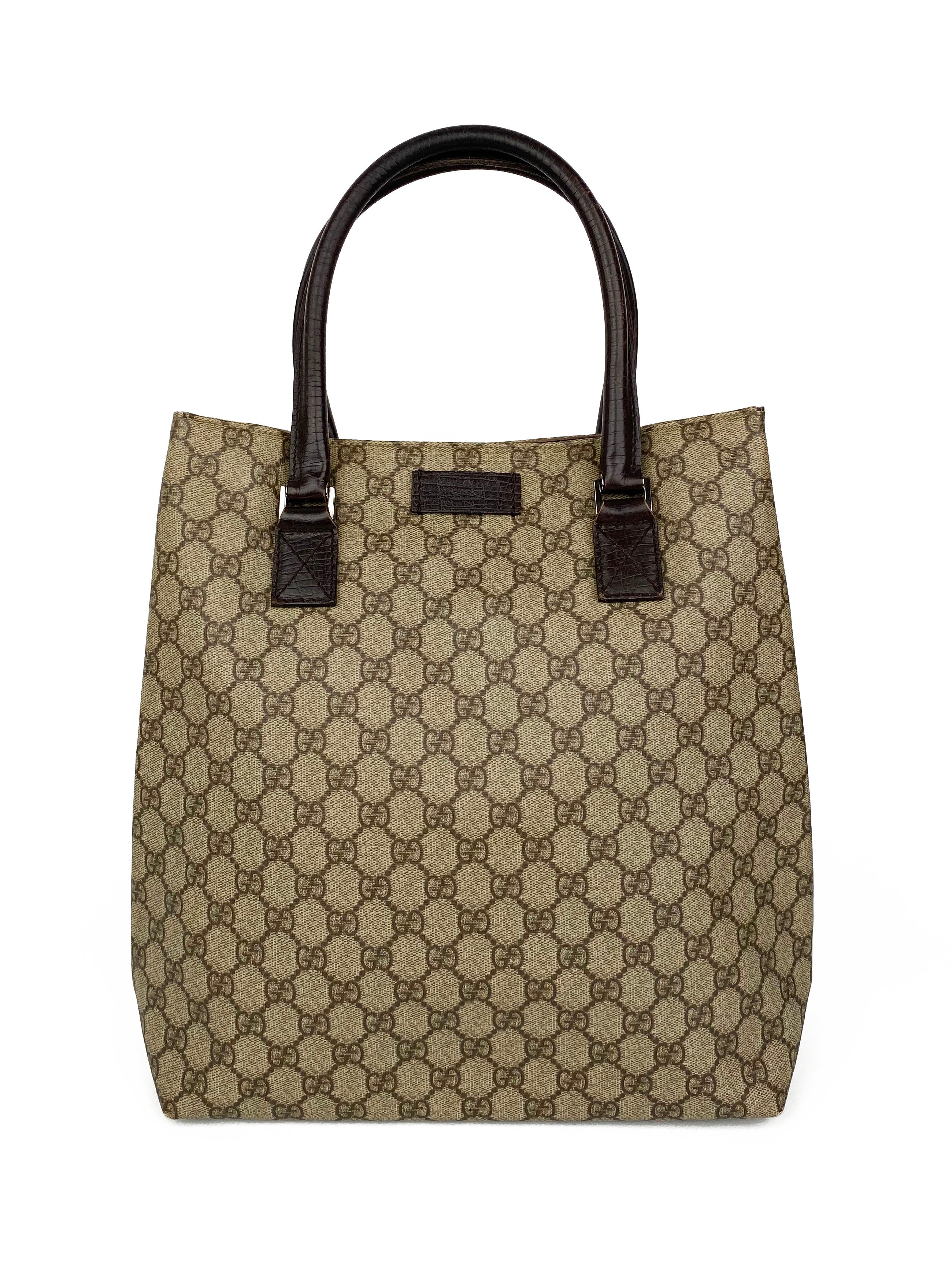 Vintage Gucci Monogram Canvas Tote Bag for Women - Stylish Designer Handbag for Work, Travel & Everyday Use