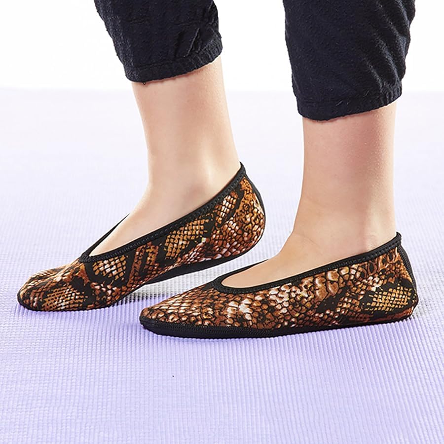 NUFOOT Women's Ballet Flats - Comfortable Travel Slippers, Yoga Socks & Indoor Shoes for Home, Office & Gym - Lightweight Foldable House Shoes