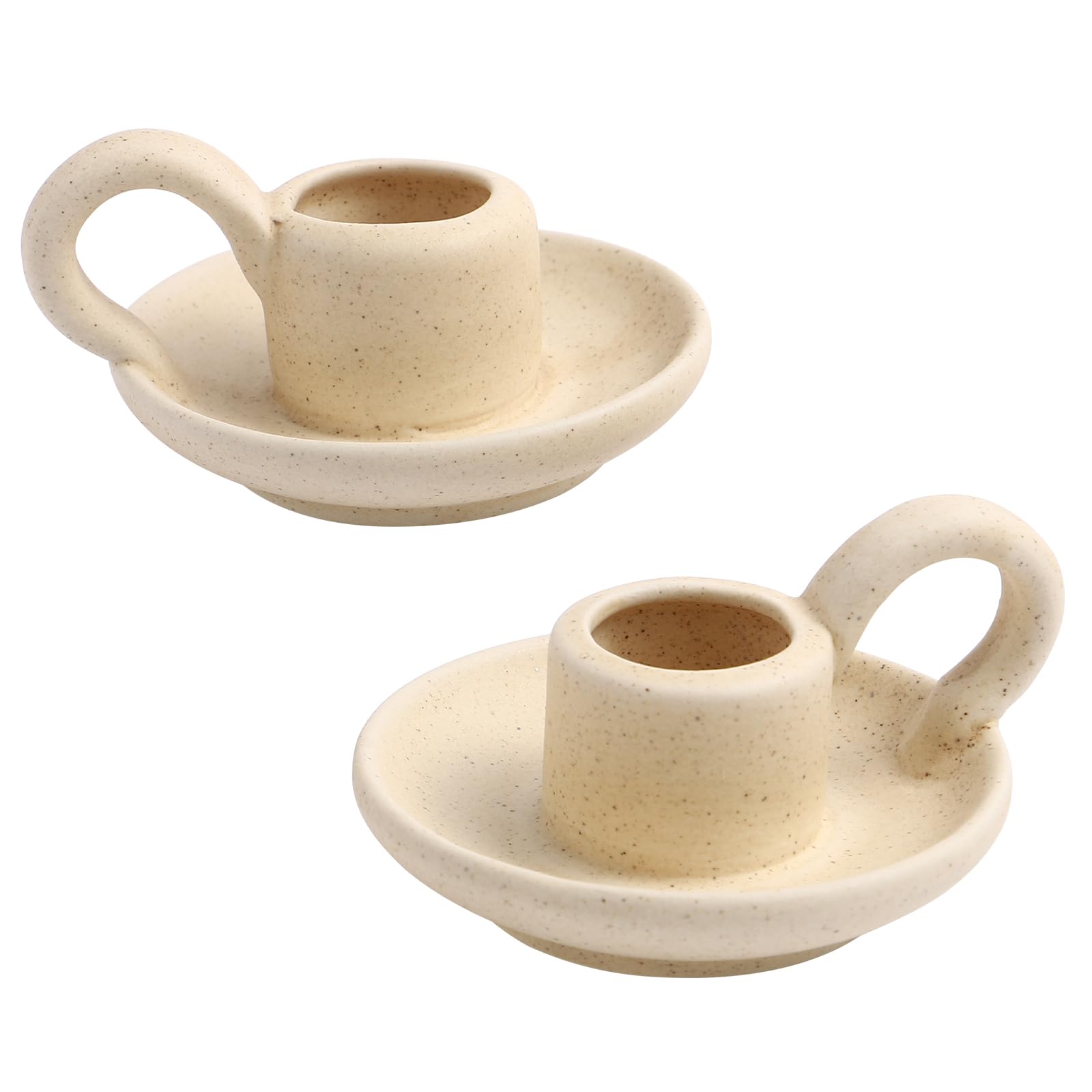 Nordic Style Ceramic Candle Holder Set of 2 - Elegant Taper Candlestick Stand for Home Decor, Wedding Centerpiece & Party Table Display - Perfect for Dining Table, Mantel Decor and Romantic Ambiance