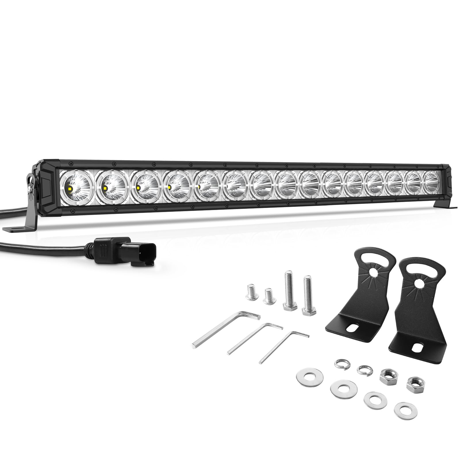 Autofeel 32 Inch 150W 15000LM LED Light Bar - Spot Beam Offroad Fog Lights with DRL for Trucks, Jeeps & SUVs | Waterproof Driving Lights for Night Off-Roading & Adventure | 2-Year Warranty