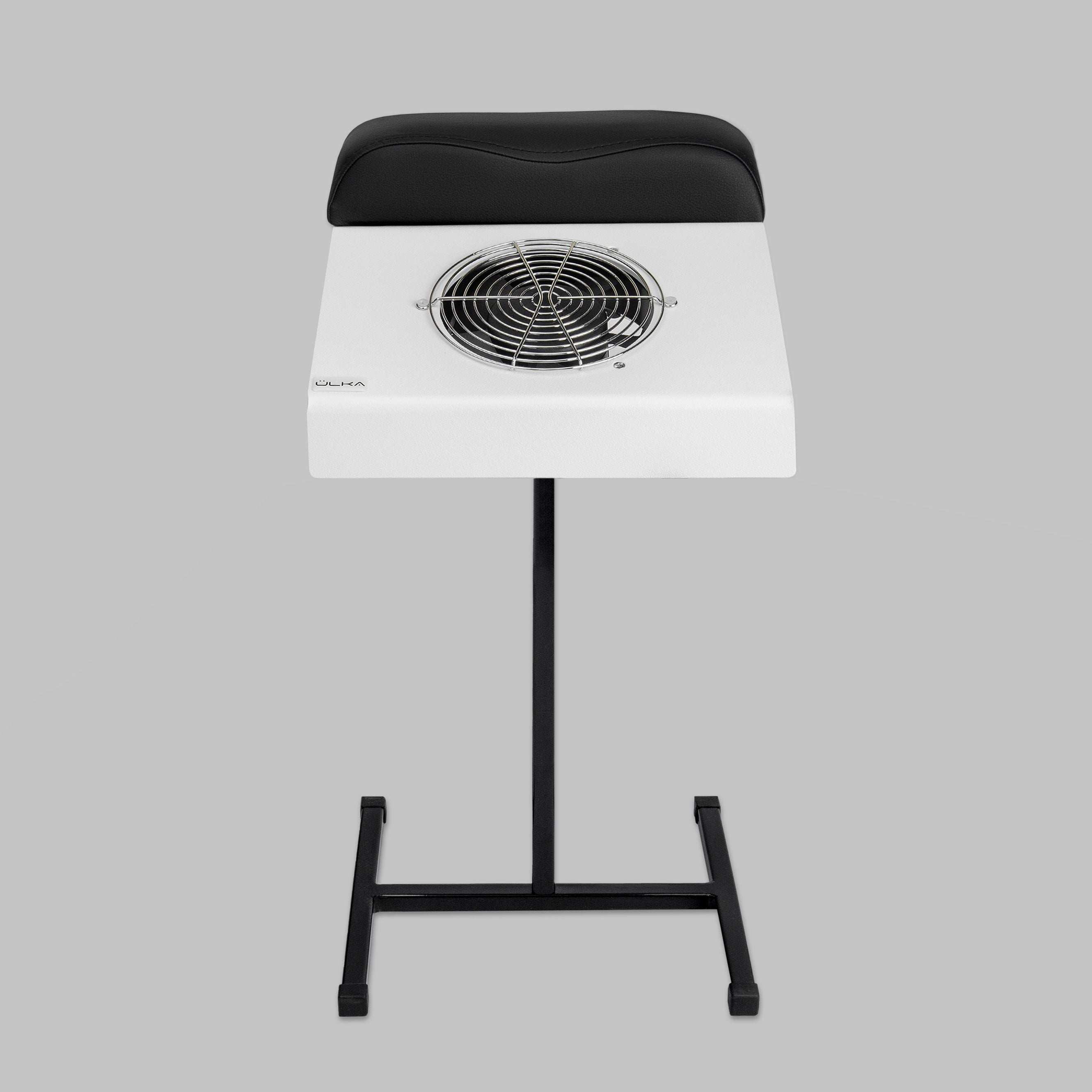 ULKA Professional White Nail Dust Collector with Black Stand - Portable Manicure & Pedicure Dust Extractor for Salon & Home Use