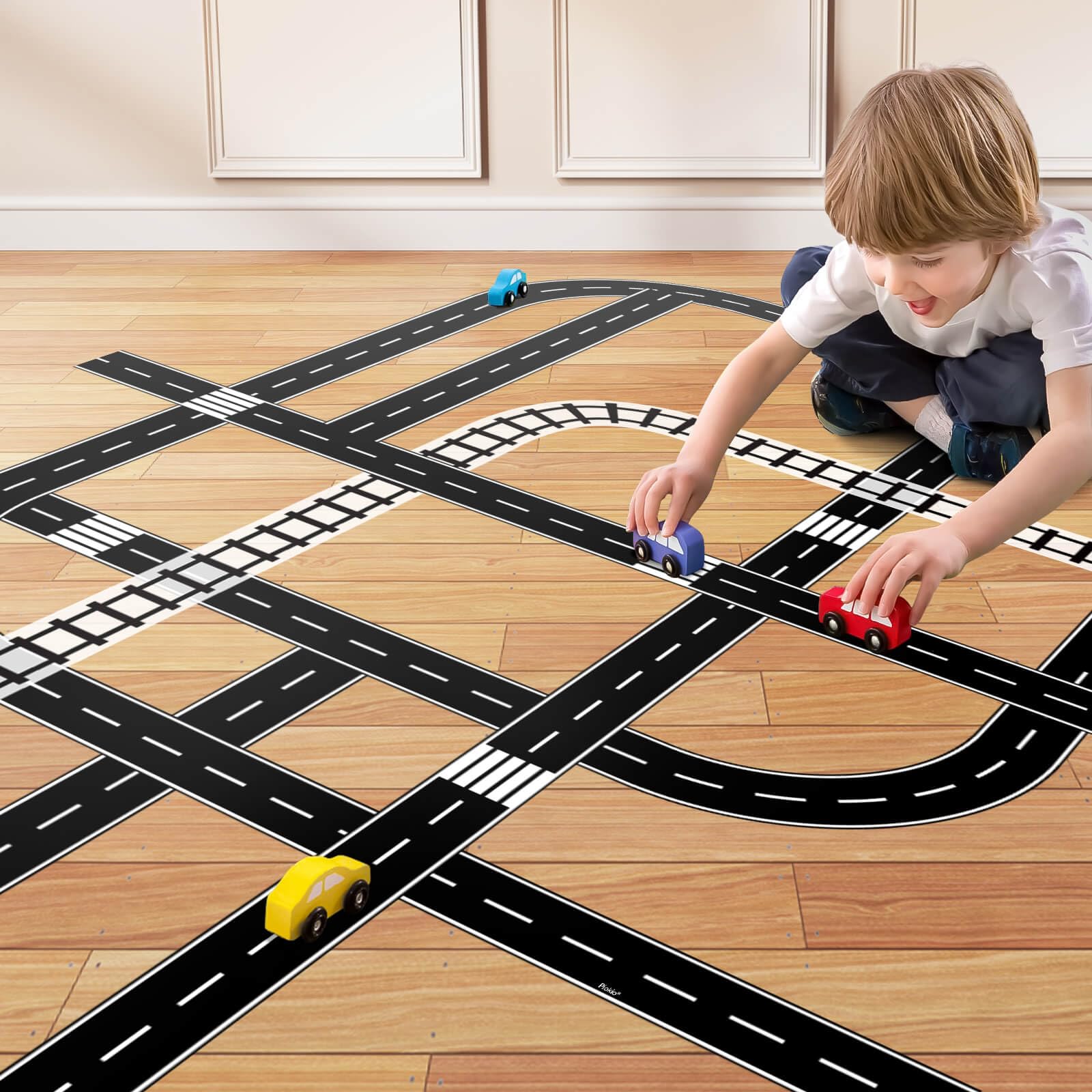 Piokio 2 Rolls Black Road Track Tape for Kids Race Cars - 33