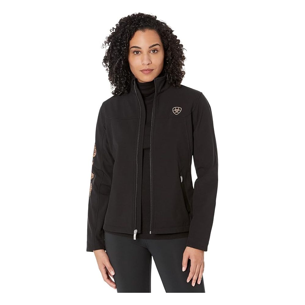 Ariat 10051977 Women's Team Softshell Jacket - Black/Serrano - Size M | Waterproof Windbreaker for Outdoor Activities, Horse Riding & Casual Wear