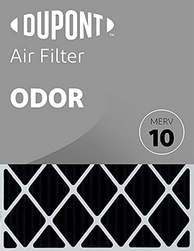 DuPont Odor Air Filter 23.5x30.75x1 Inch MERV 10 (4 Pack) - HVAC Furnace AC Air Purifier Replacement for Home & Office