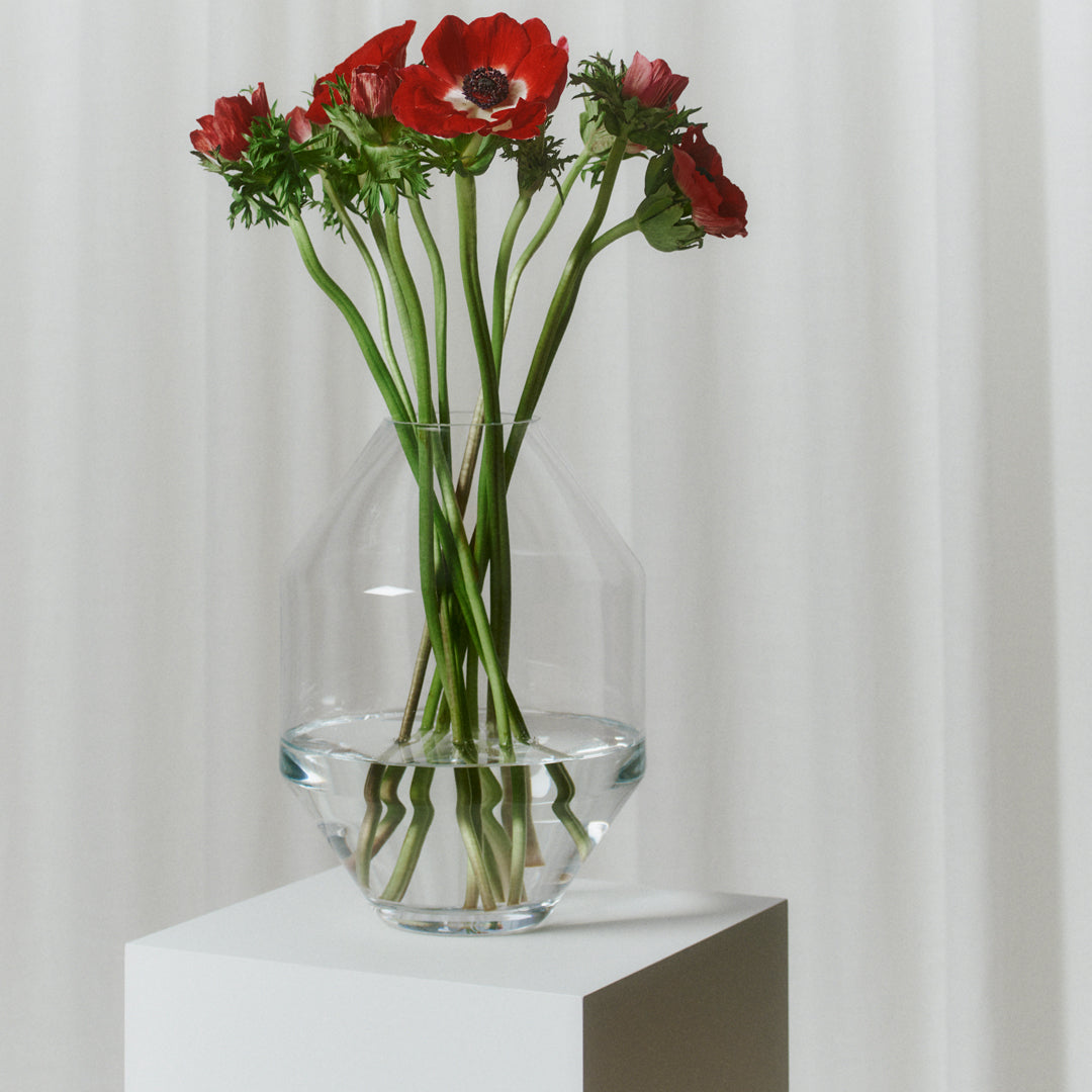 Sofie Osterby Hydro Vase by Fredericia - Modern Scandinavian Glass Vase for Home Decor, Wedding Centerpieces & Floral Arrangements