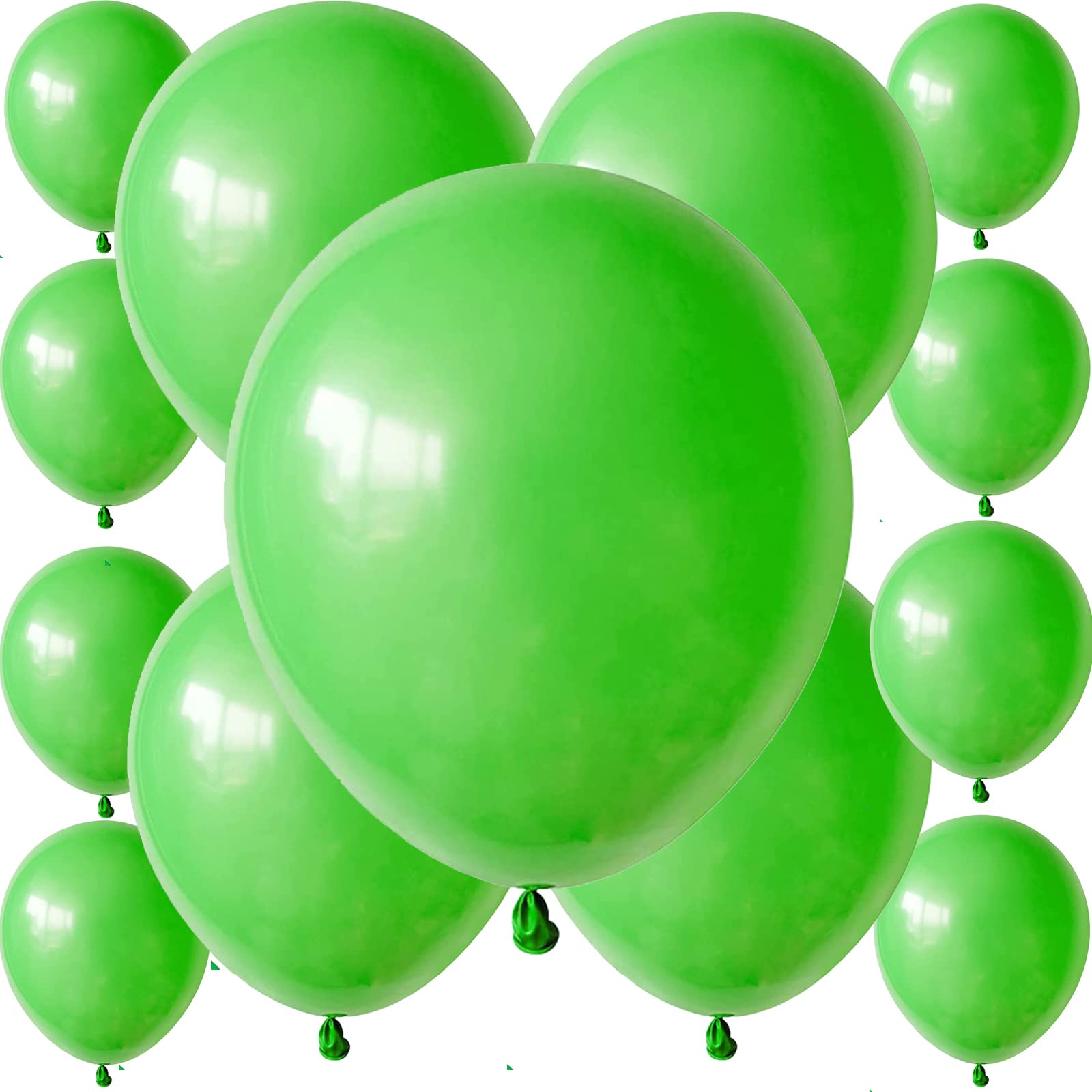 100pcs Green Latex Balloons for Party Decorations - 5inch 10inch 12inch Fruit Themed Balloons - Perfect for Birthday, Christmas, Graduation, Gender Reveal, Baby Shower & Wedding Celebrations - Durable & Vibrant Party Supplies for Indoor & Outdoor Events