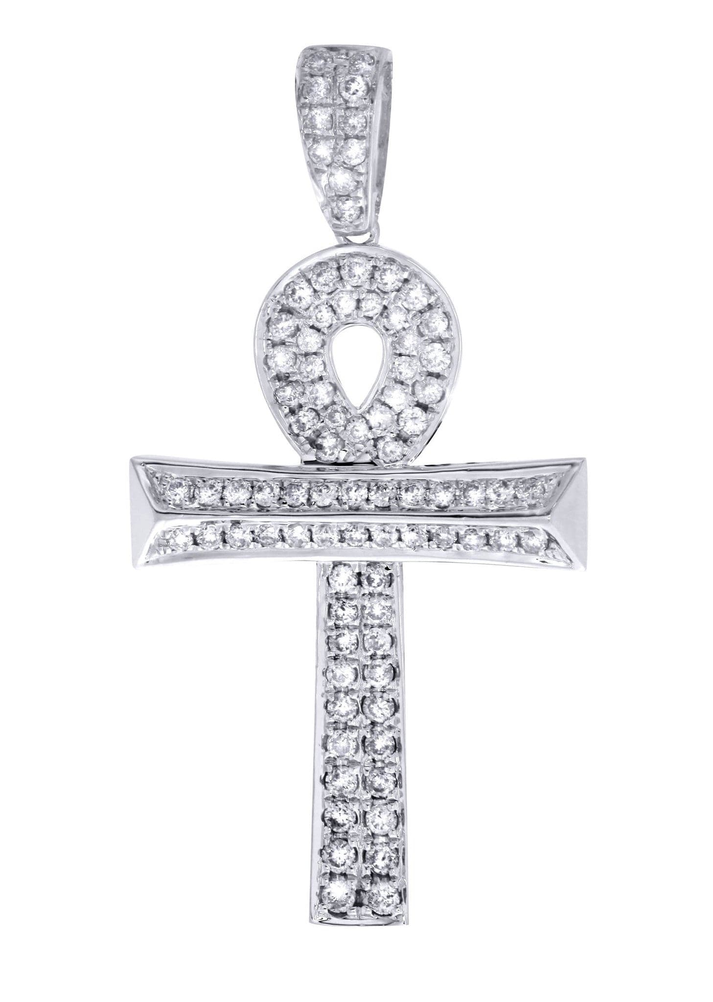 0.9 Carat Diamond Ankh Pendant Necklace - 3.44 Grams 14K Gold Egyptian Cross Jewelry for Women - Perfect for Gifts, Weddings & Spiritual Protection