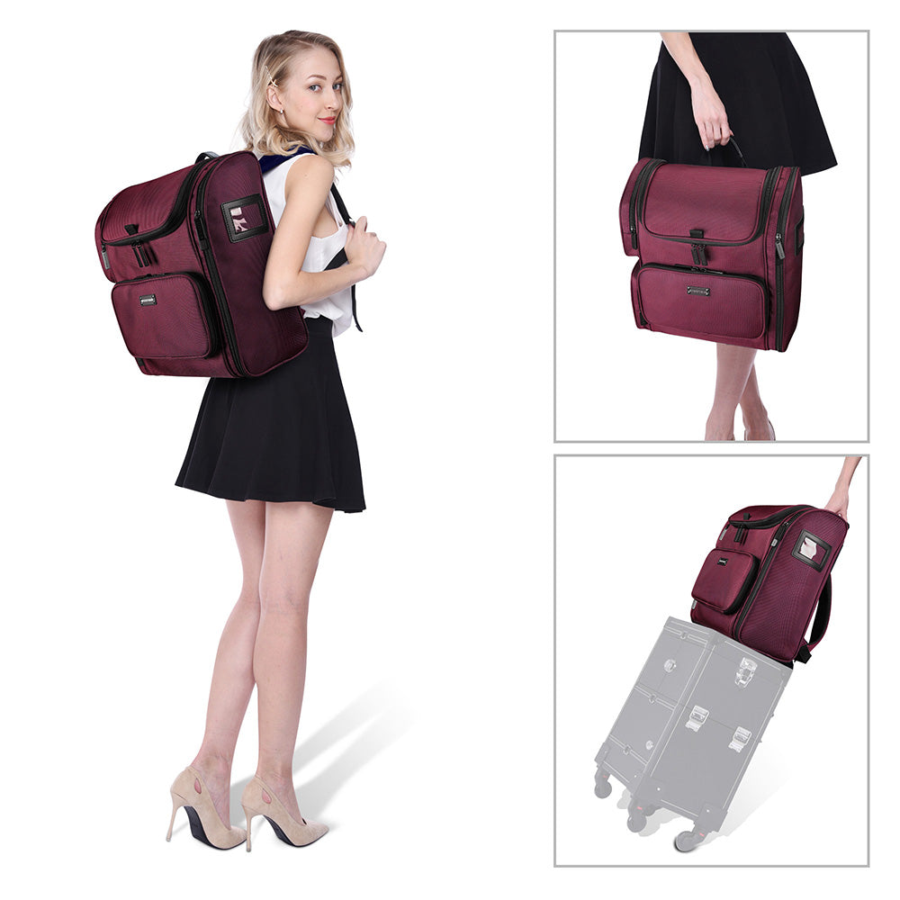 TheLAShop Professional Makeup Backpack - Lightweight & Durable Cosmetic Organizer for Travel, Salon & On-the-Go Beauty Artists | Water-Resistant Makeup Case with Multiple Pockets