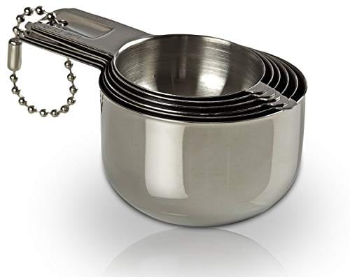 Bellemain 6-Piece Stainless Steel Measuring Cups Set - Nesting Dry & Liquid Measuring Cups for Baking, Cooking, and Kitchen Use (Includes ML & OZ Measurements) - Perfect for Home Bakers, Chefs, and Meal Prep