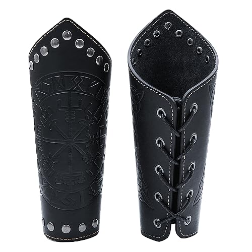 Vegvisir Celtic Knot Bracers-black