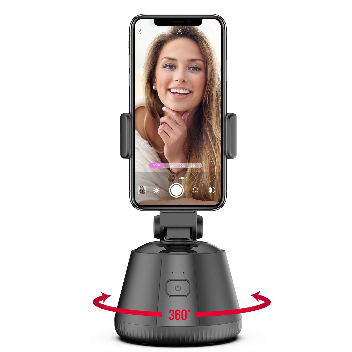 360° Smartphone Gimbal Stabilizer with Auto Tracking - Portable 3-Axis Handheld Stabilizer for Vlog, Live Streaming & Photography | Compatible with iPhone & Android Phones (Black) | Perfect for Travel Vlogging, TikTok Videos & Social Media Content Creation