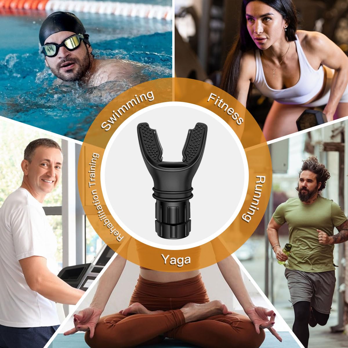 Oxyflow Breathing Trainer - Adjustable Resistance Portable Lung & Muscle Trainer for Endurance & Strength - Ideal for Athletes, Singers & Fitness Enthusiasts - Easy to Clean - Includes 2PCS (Black/White) - Perfect for Home Workouts, Yoga & Respiratory Therapy