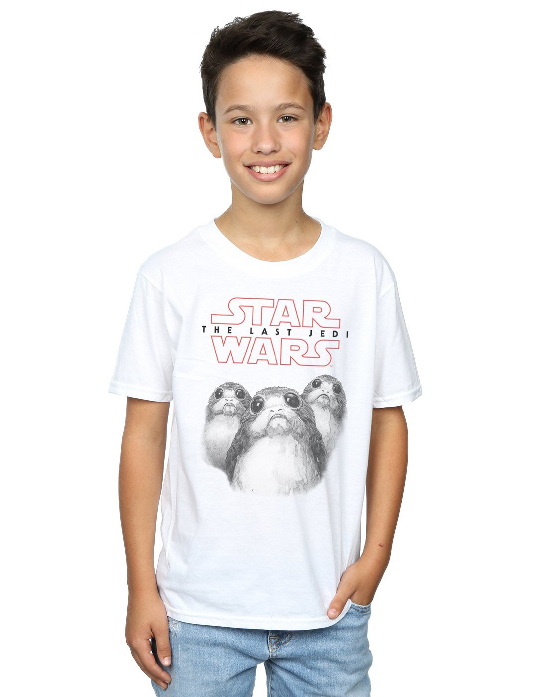 Star Wars The Last Jedi Porgs Boys T-Shirt - White Cotton Tee for Kids Age 9-11 | Perfect for Cosplay, Birthday Gifts & Everyday Wear