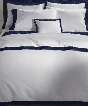3-Piece Cotton Satin Border Duvet Cover Set - King Size Duvet Cover with 2 King Pillowcases - Luxury Bedding for Master Bedroom & Guest Room