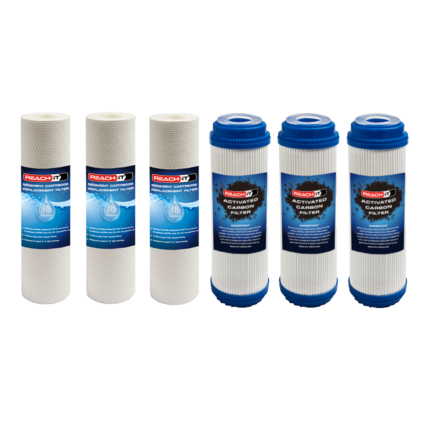 FLOW Pre Filter 6 Pack - High Efficiency Water Filtration Replacement Cartridges for Refrigerators & Under Sink Systems - Perfect for Clean Drinking Water & Ice Maker Maintenance