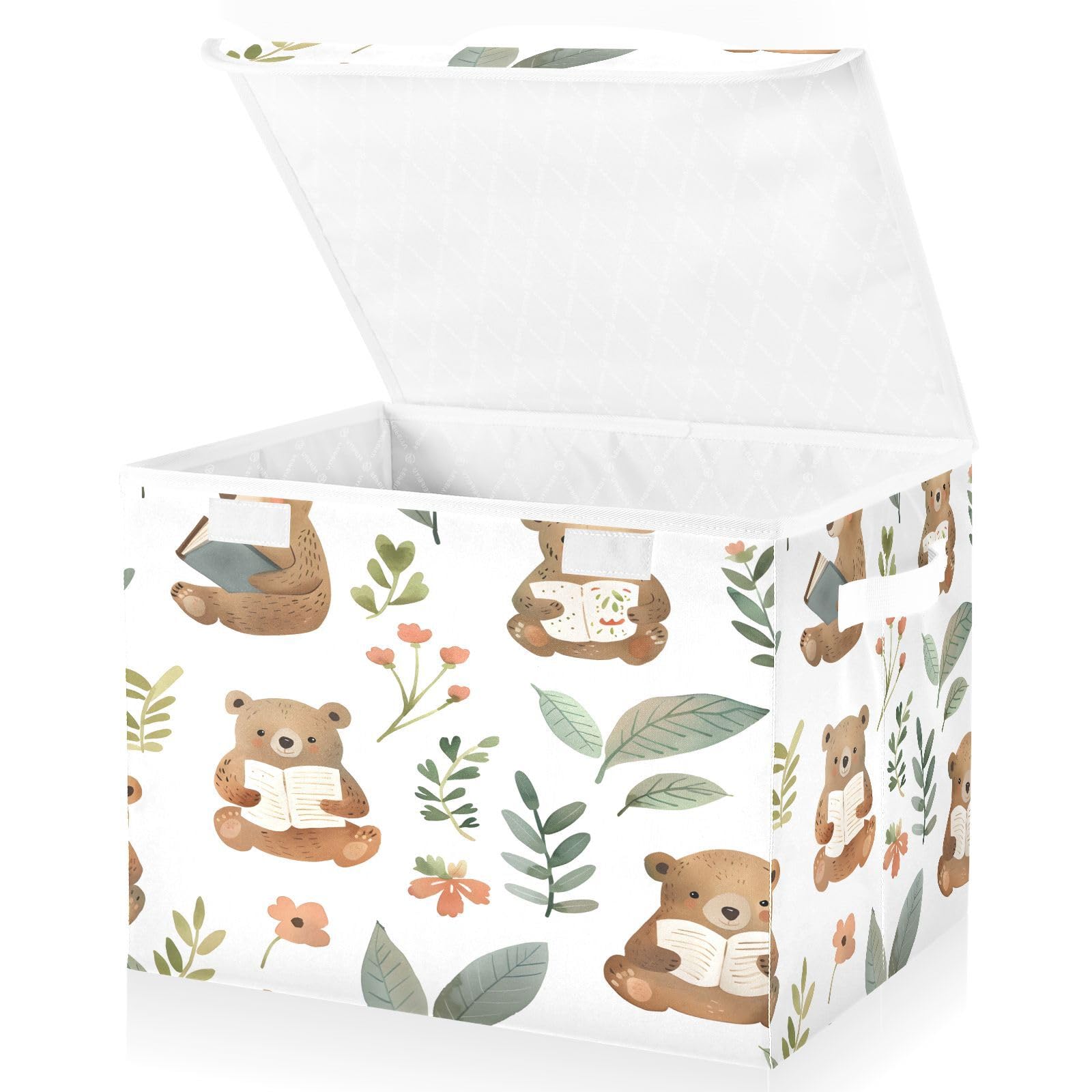 Foldable Fabric Storage Bins with Lids - Collapsible Organizer Boxes for Home, Bedroom, Closet & Office - Perfect for Books, Toys, Blankets & Seasonal Items Storage