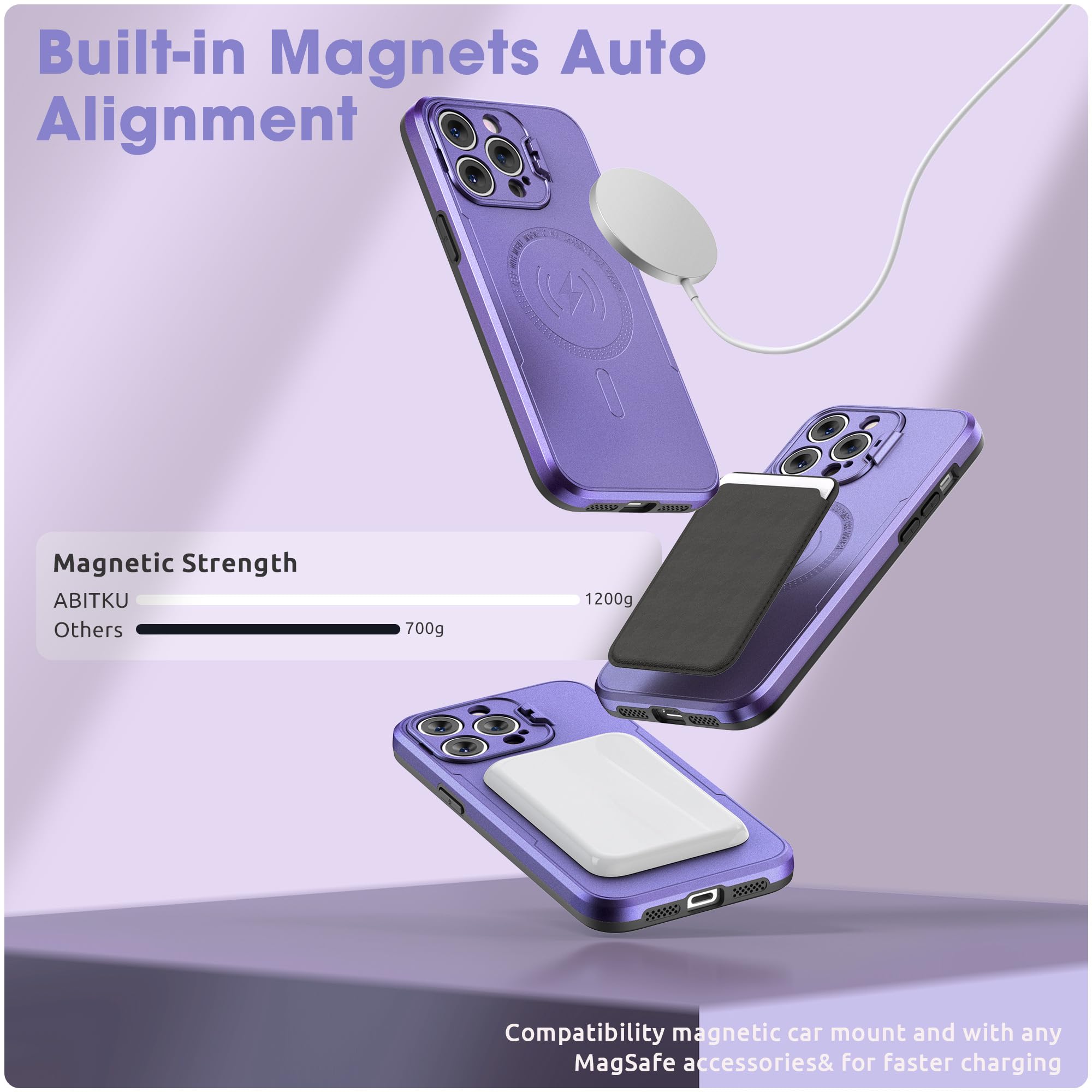 ABITKU Magnetic Case for iPhone 15 Pro Max 6.7