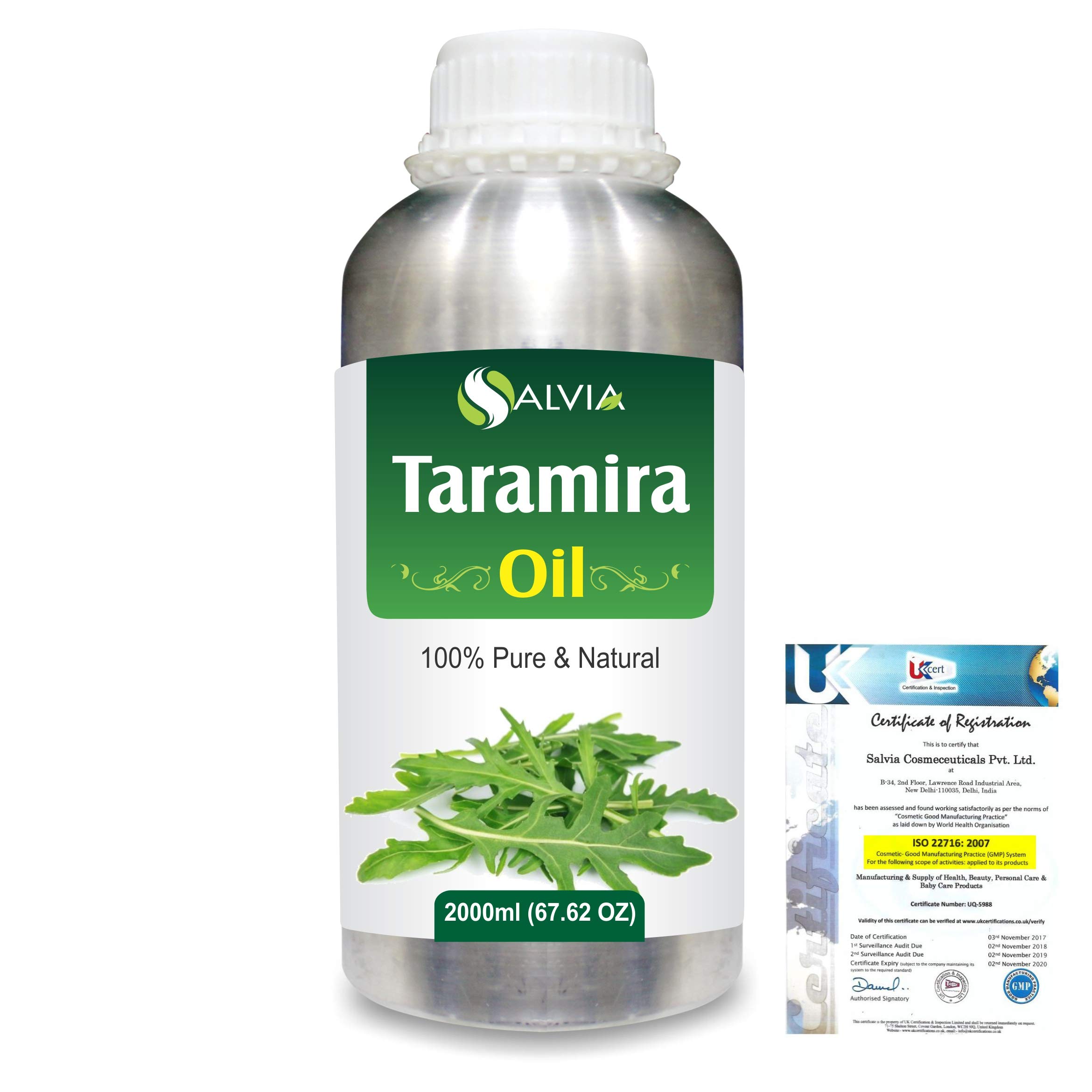 100% Pure & Natural Taramira Oil (Eruca Sativa) - Undiluted, Unrefined, Organic Essential Oil for Aromatherapy, Massage & Skin Care - 2000ml/67.6fl oz Bulk Therapeutic Grade Oil - Perfect for Diffusers, DIY Beauty Products & Holistic Wellness