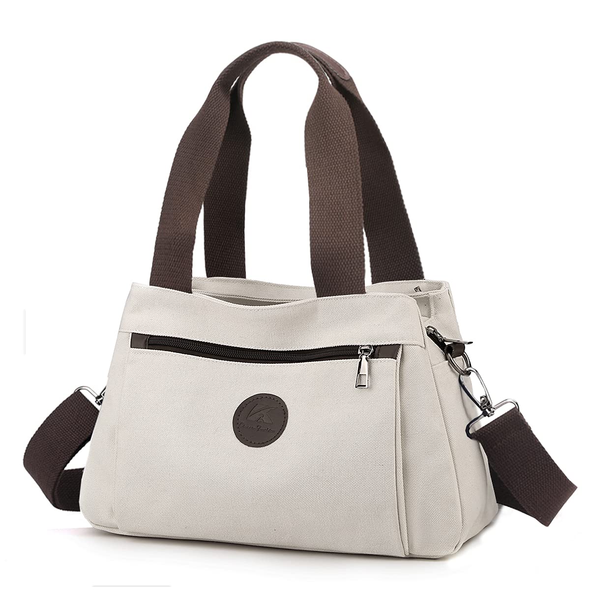 DOURR Women's Canvas Hobo Handbag - Multi Compartment Crossbody Tote Purse with Adjustable Strap, Medium Satchel Bag for Everyday Use, Work & Travel