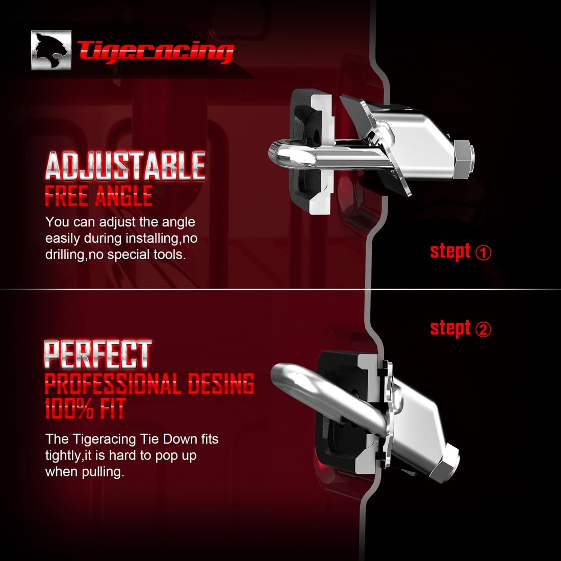 Retractable Truck Bed Tie Down Anchors - Heavy Duty 3000 LBS Capacity All Metal D-Ring (4 Pack) - Perfect for Securing Cargo in Pickup Trucks & Trailers