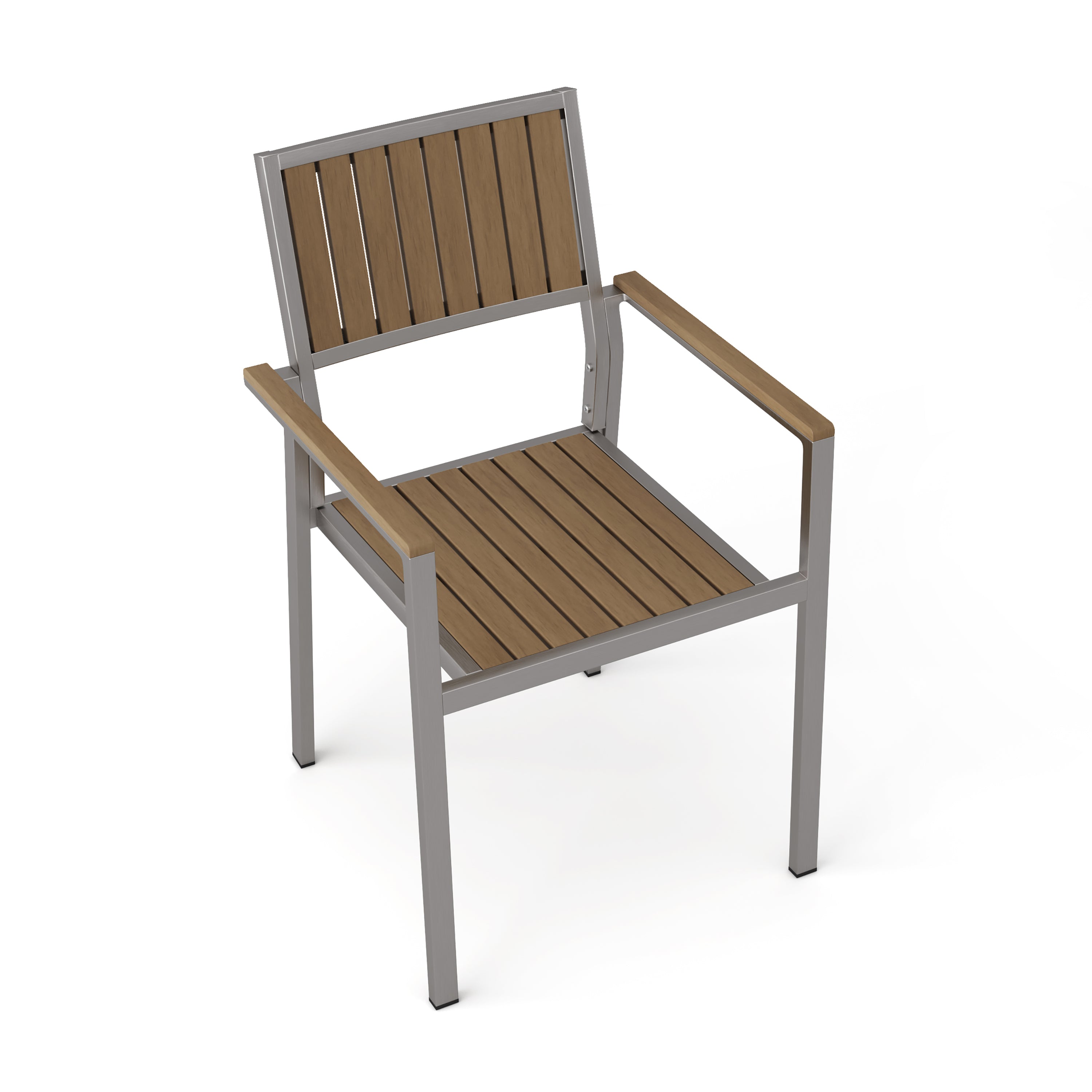 Premium Cape Coral Aluminum & Wood Dining Chairs (Set of 2) - Modern Outdoor Patio Furniture for Backyard, Garden & Poolside Dining