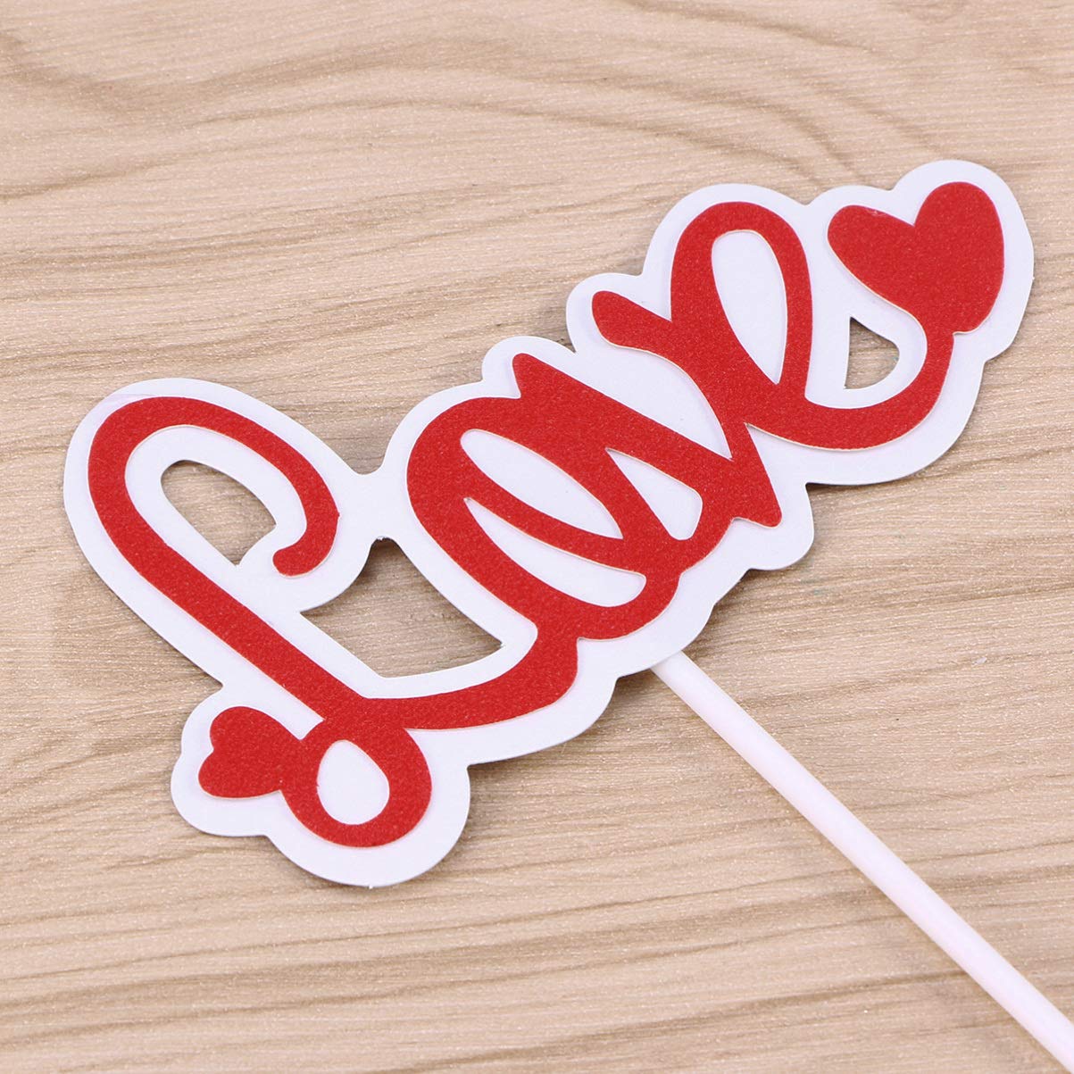 10pcs Cake Toppers for Birthday Party, Wedding, Baby Shower - Decorative Cake Picks with Love Flags for Red Velvet, Chocolate, Vanilla Cakes - Perfect for Anniversary, Graduation, Holiday Celebrations