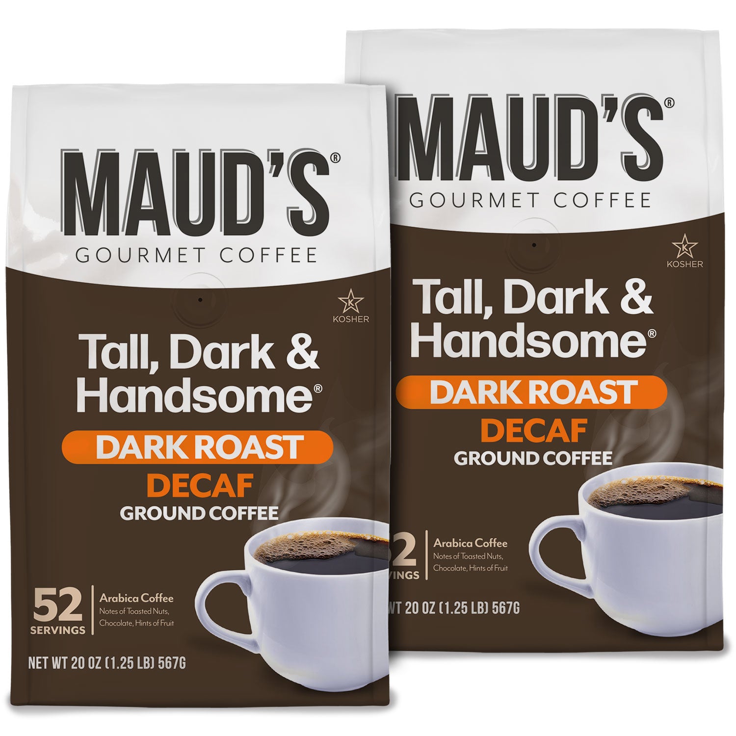 Premium Maud's Decaf Dark Roast Ground Coffee - Rich Flavor, Smooth Finish - Perfect for Morning Brew & After-Dinner Relaxation