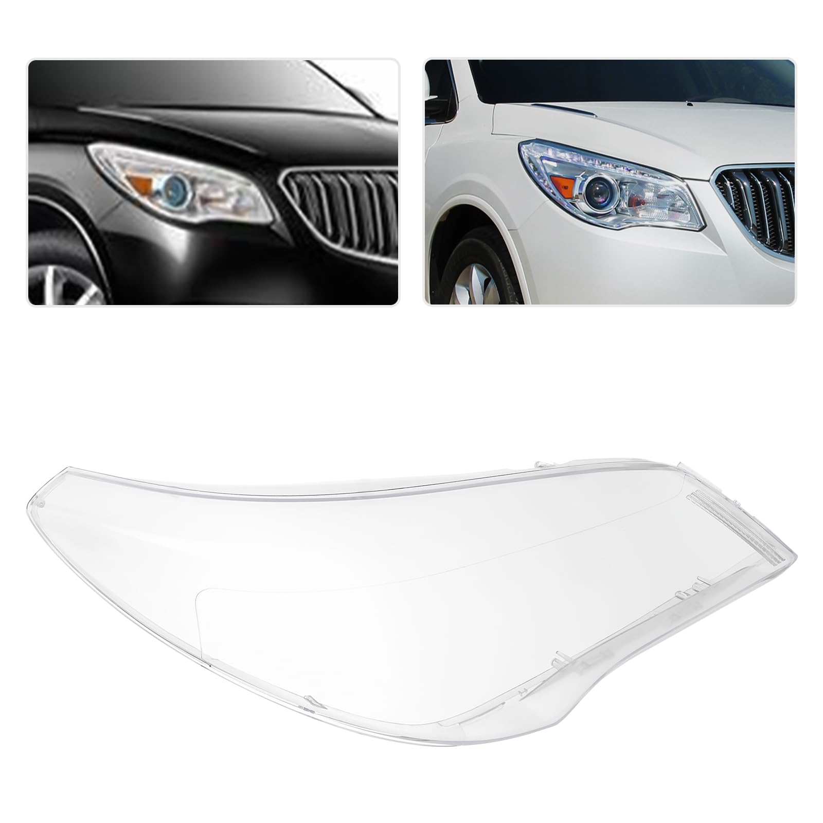 2013-2017 Buick Enclave Right Front Headlight Lens Cover - Passenger Side Replacement Clear Lens - Durable OEM Fit for Night Driving & Foggy Conditions