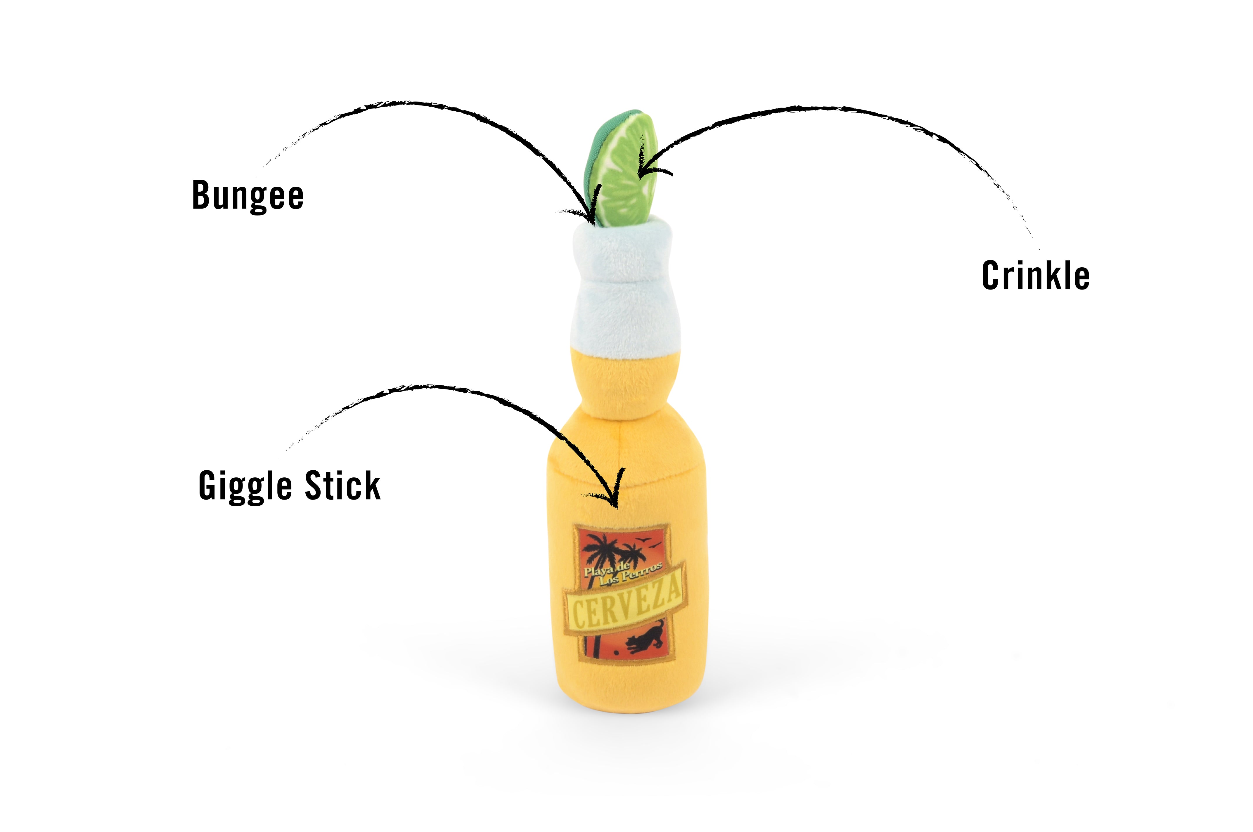 Tropical Paradise™ Dog Plush Toy - La Cerveza Tropical Beer-Shaped Chew Toy for Dogs | Durable & Soft Pet Play Toy for Small, Medium & Large Breeds | Perfect for Playtime, Training & Cuddling