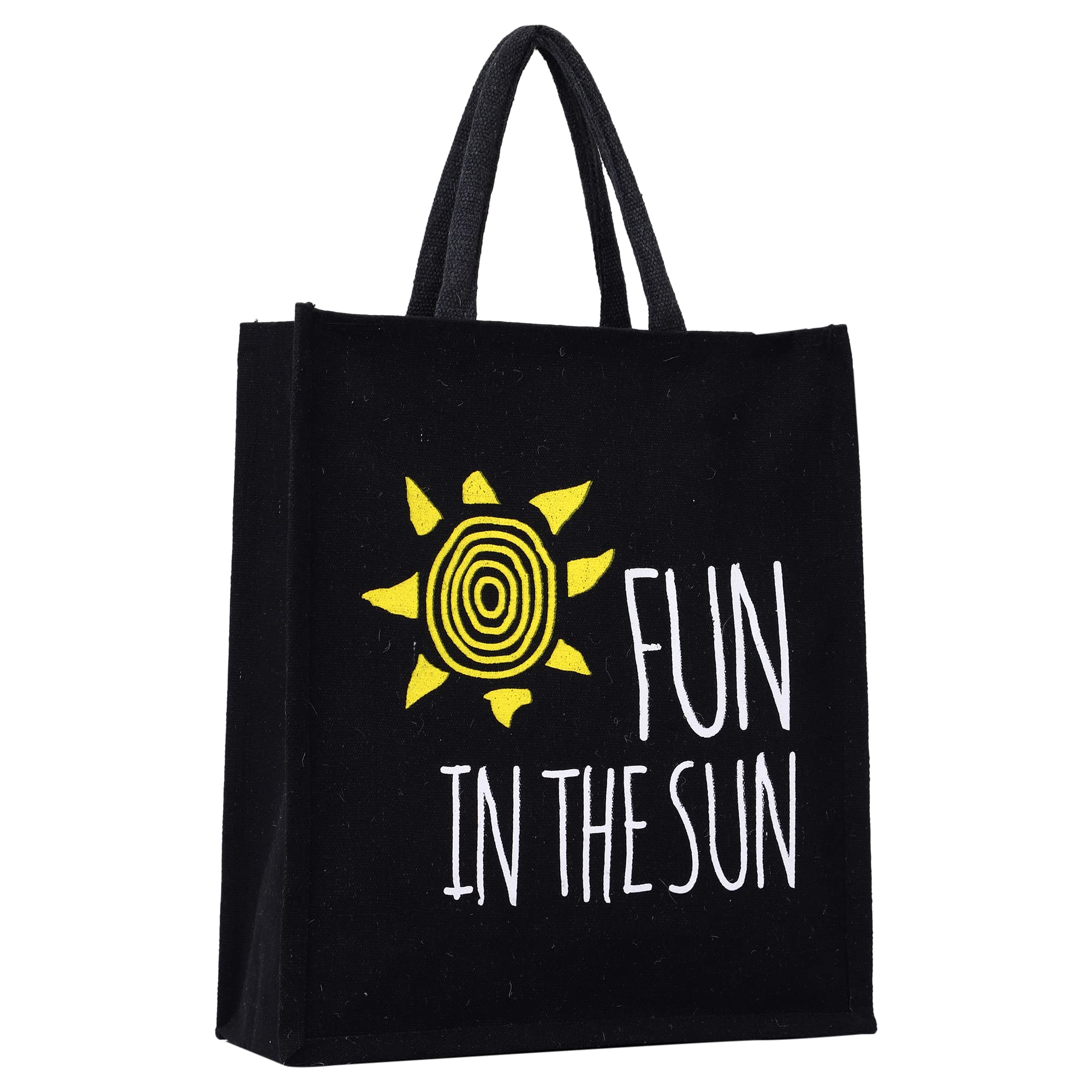 Eco-Friendly Jute Tote Bag for Women - Reusable Grocery Shopping Bag with Zip-Top & Handles - Perfect for Farmers Market, Beach, Work & Daily Use