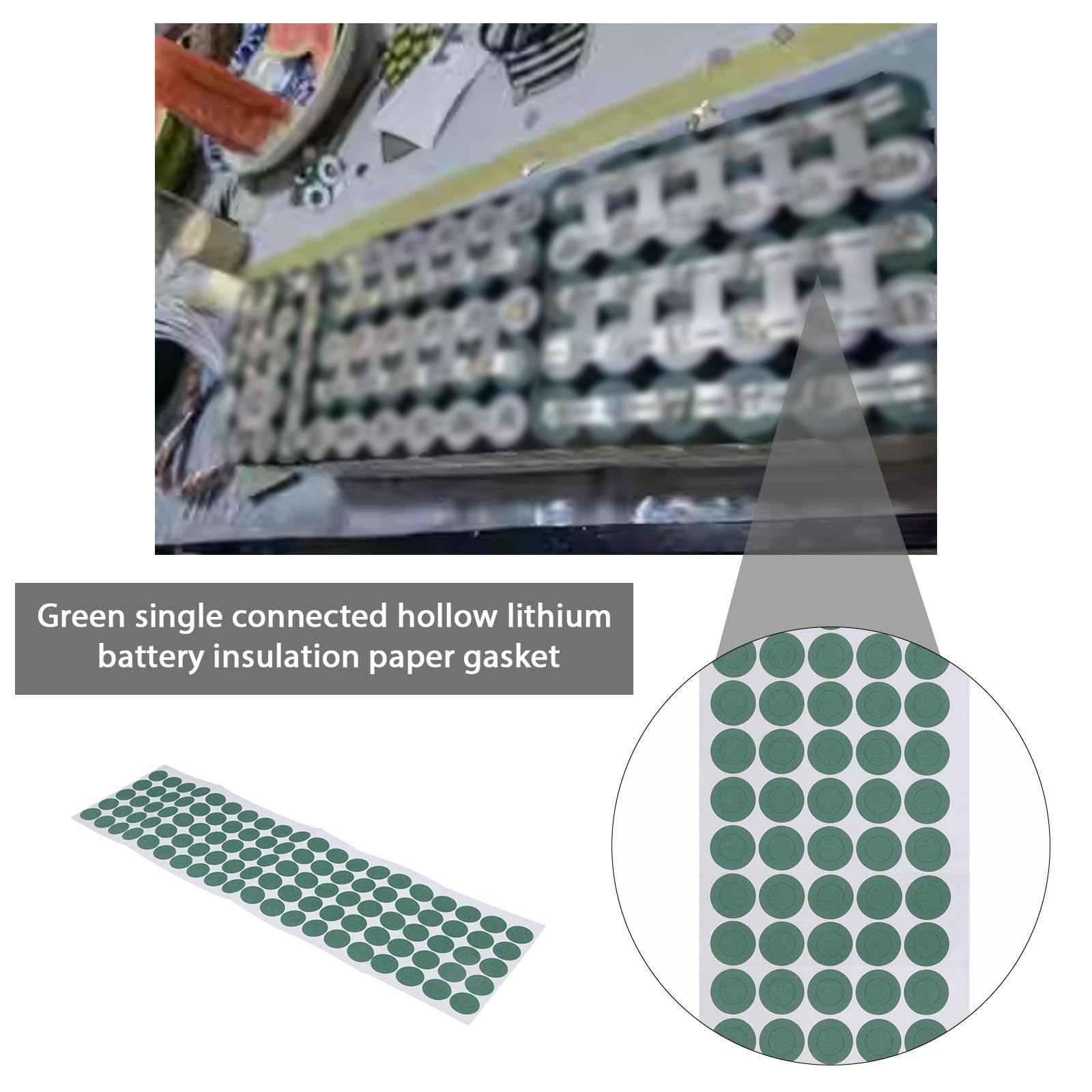200pcs 21700 Battery Insulation Gaskets - Green Lithium Battery Insulating Paper Sheets for Battery Packs, Electronic Components & LED Lighting - High-Temp Resistant, Durable Protection for DIY Projects and Industrial Applications