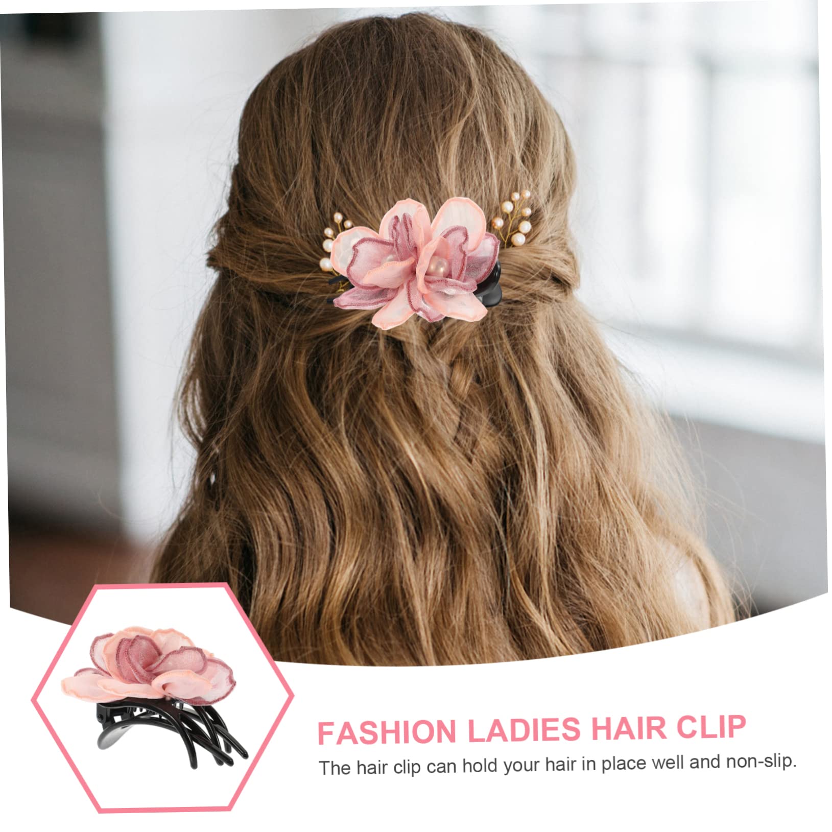 FOMIYES Women's Silk Flower Hair Clips - Duck Bill Claw Clips for Women, Decorative Hair Accessories for Party, Wedding, Daily Use