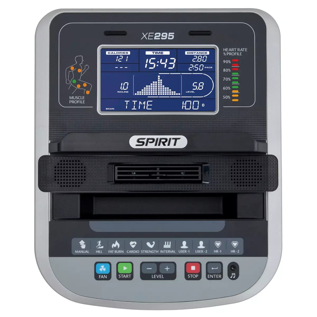 Spirit XE295 Elliptical Machine - Low Impact Cardio Trainer for Home Gym, Fitness & Weight Loss | Perfect for Small Spaces & Apartment Workouts