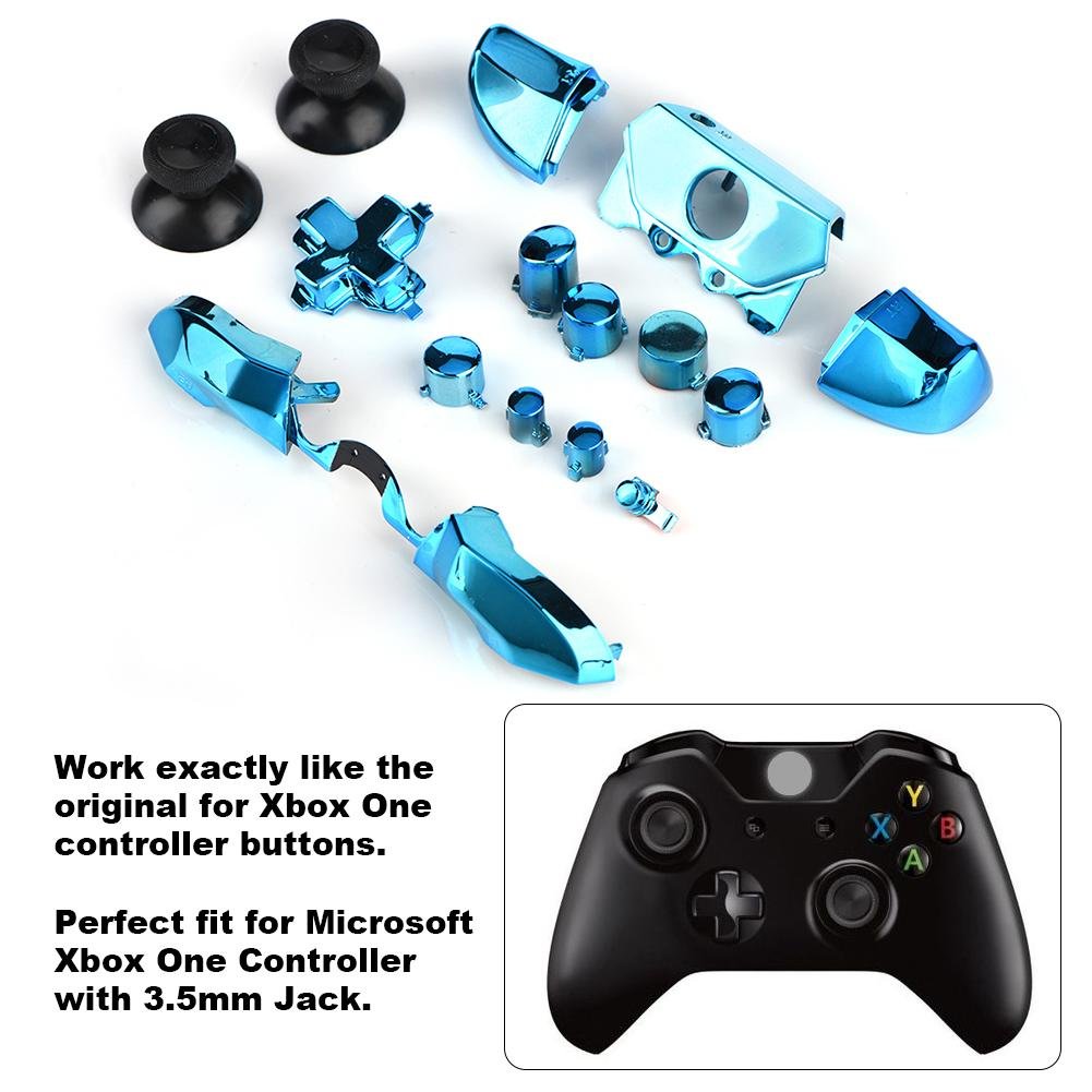 Original Title: Full Set for One, Thumbsticks ABXY Buttons Dpad Replace Part for One Controller 3.5mm Jack(Blue)    Optimized Title: **Xbox One Controller Replacement Parts - Full Set with Thumbsticks, ABXY Buttons, D-Pad & 3.5mm Jack (Blue) - Perfect for Gaming & DIY Repairs**