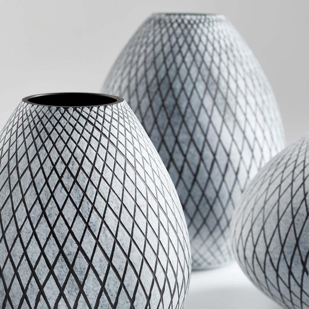 Cyan Design 11095 Bozeman Vase - Frosted Grey Large Glass Vase for Home Decor, Wedding Centerpiece, Floral Arrangement, and Tabletop Display