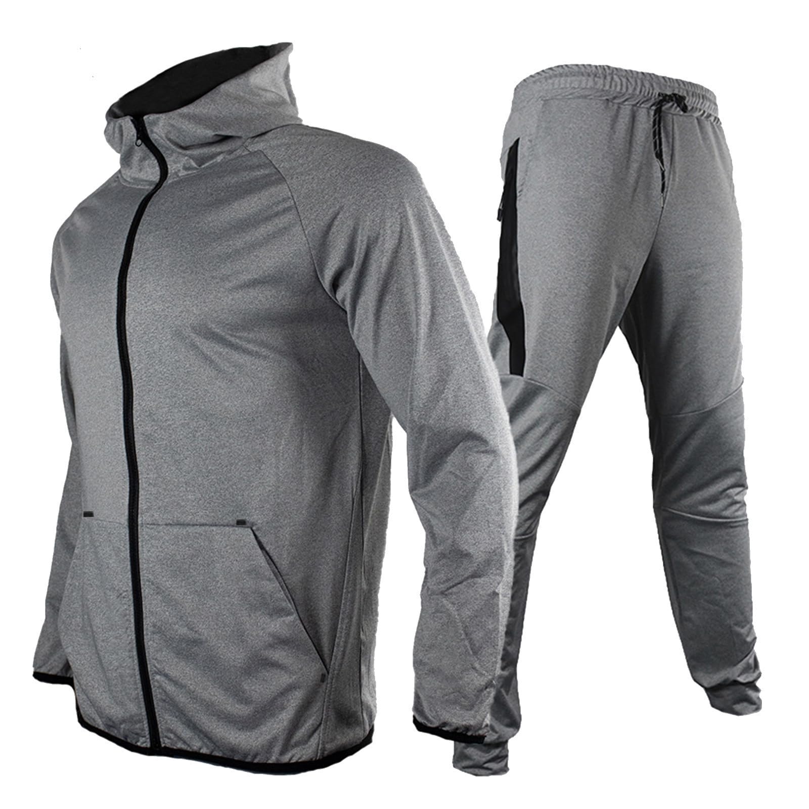 Blandoom Fossean Men's Workout Tracksuit Set - Hoodie Jacket & Jogger Pants for Fitness, Running, Gym & Pilates - Comfortable Activewear for Men - Perfect for Training, Sports & Casual Wear