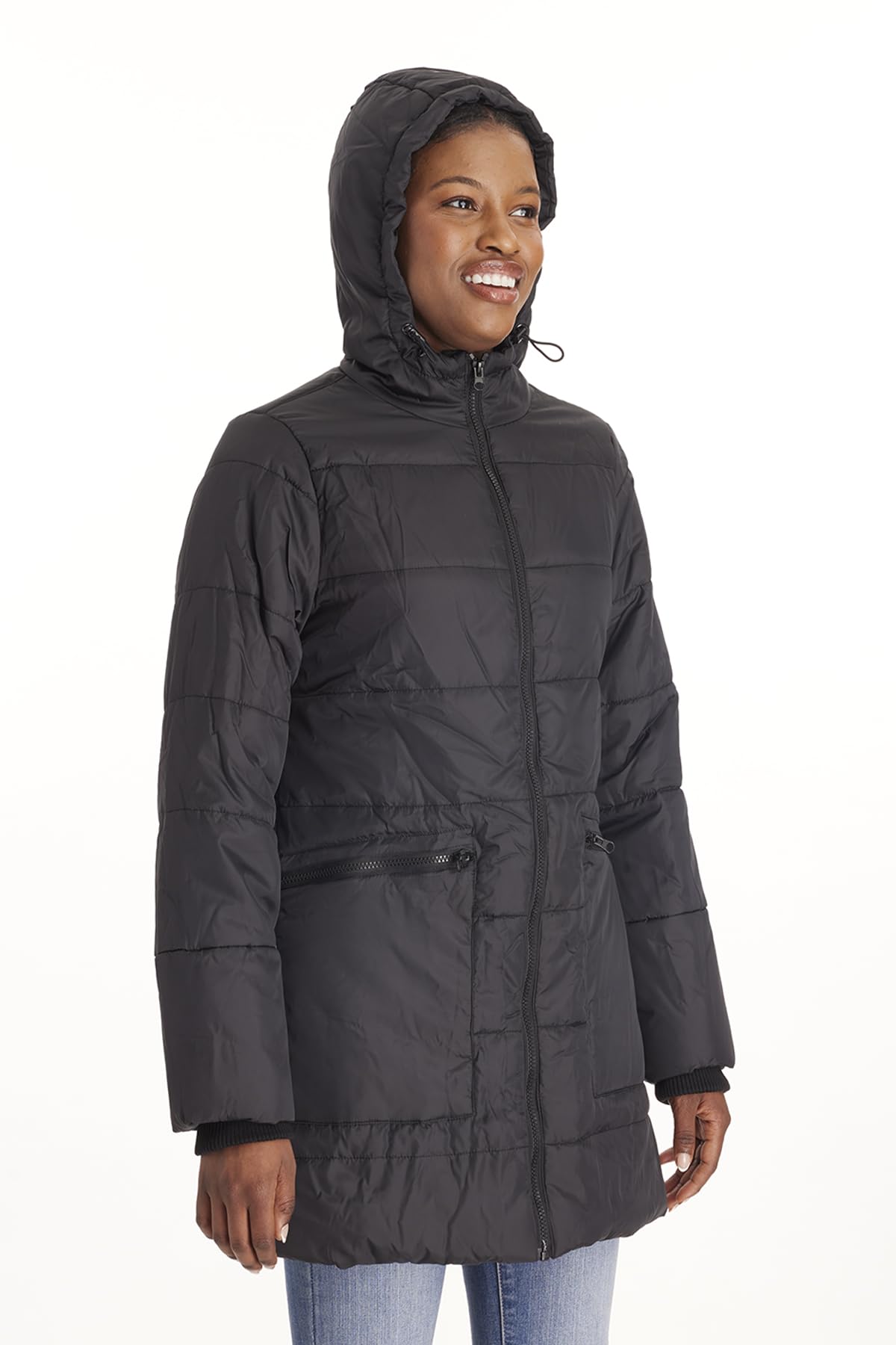 3-in-1 Waterproof Maternity Coat with Adjustable Belly Panel & Baby Carrier Feature - Winter Pregnancy Jacket for Nursing Moms (Outdoor Walking, Shopping, Babywearing)